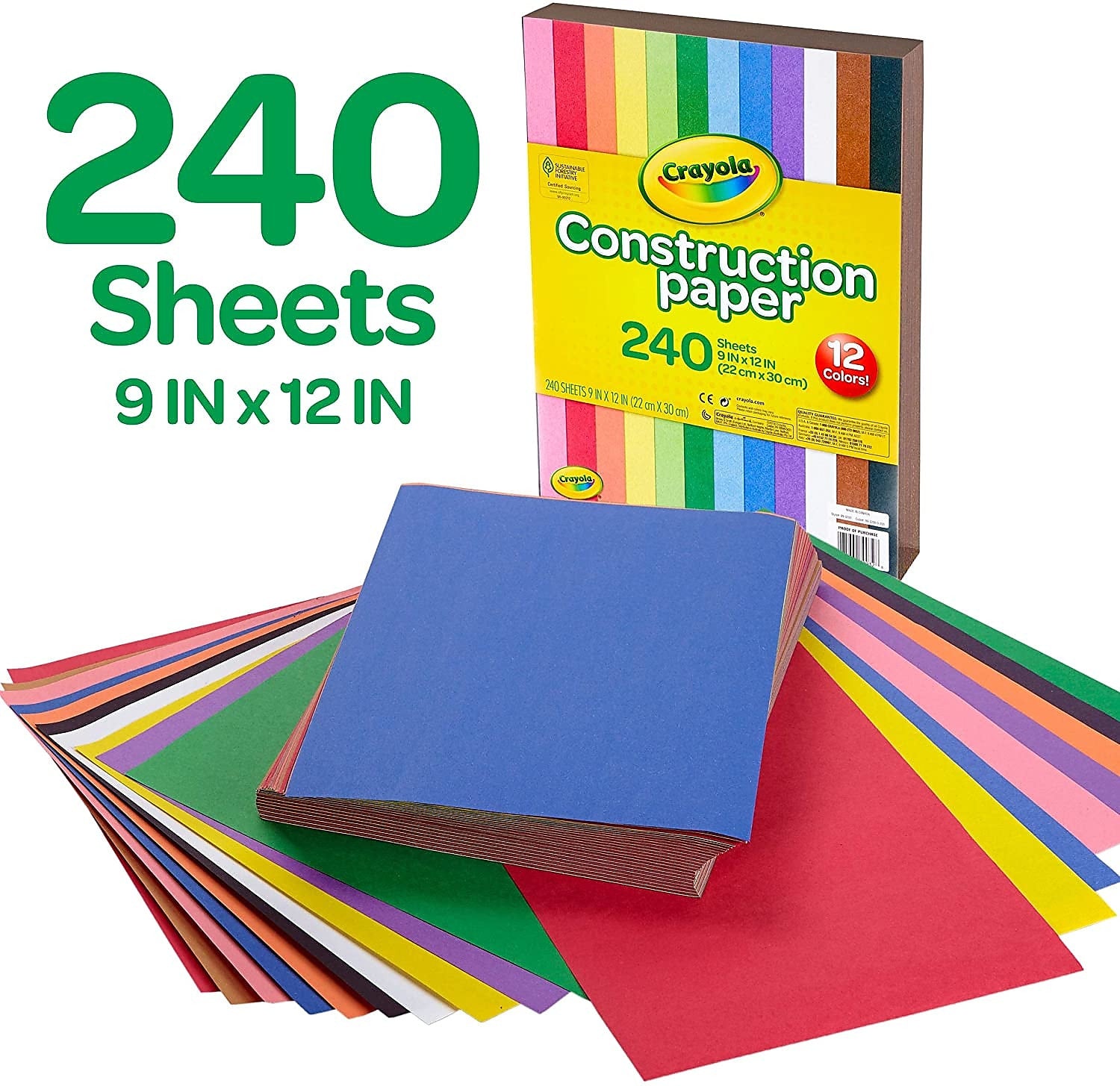 Crayola 12 Colors! Construction Paper, 12