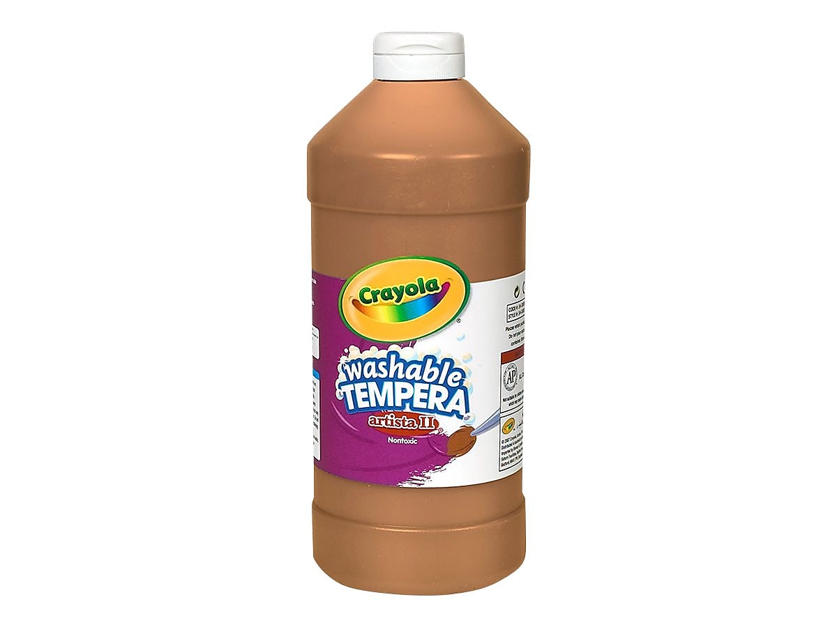 Crayola Artista II Washable Tempera Paint, Assorted, 16 oz., 12/Carton