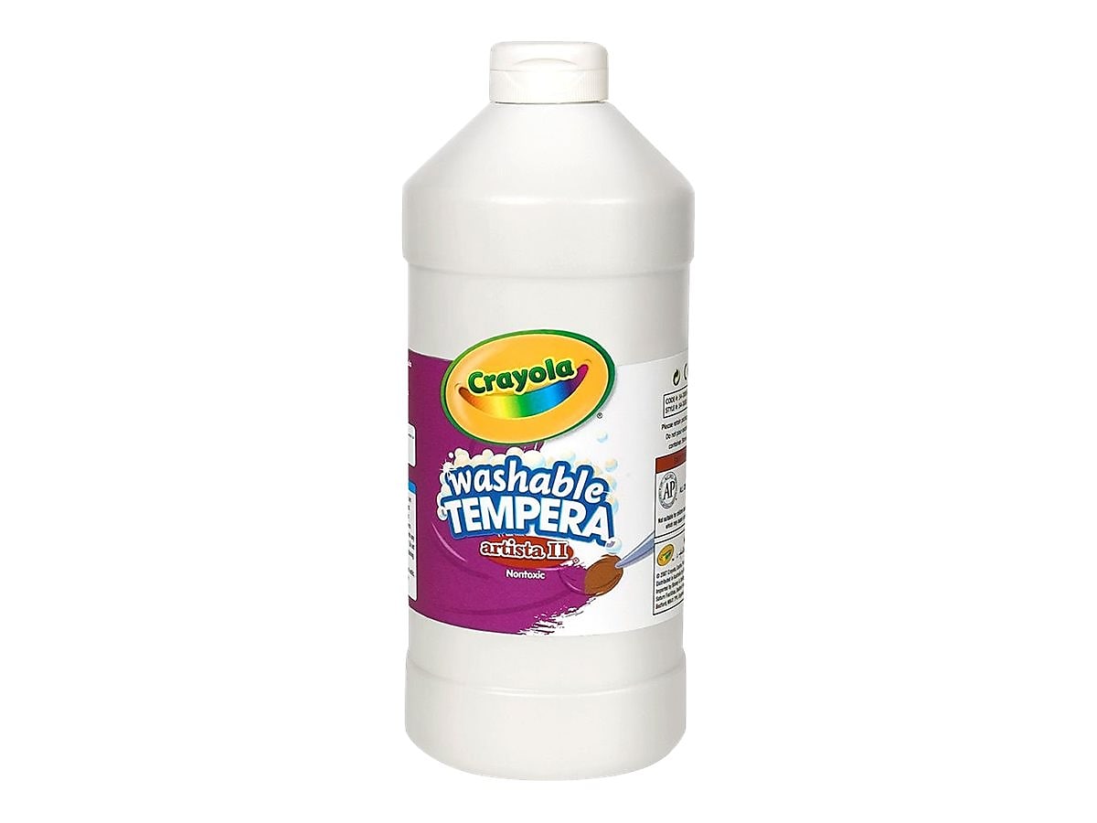 Crayola Artista II Washable Tempera Paint, Assorted, 16 oz., 12/Carton
