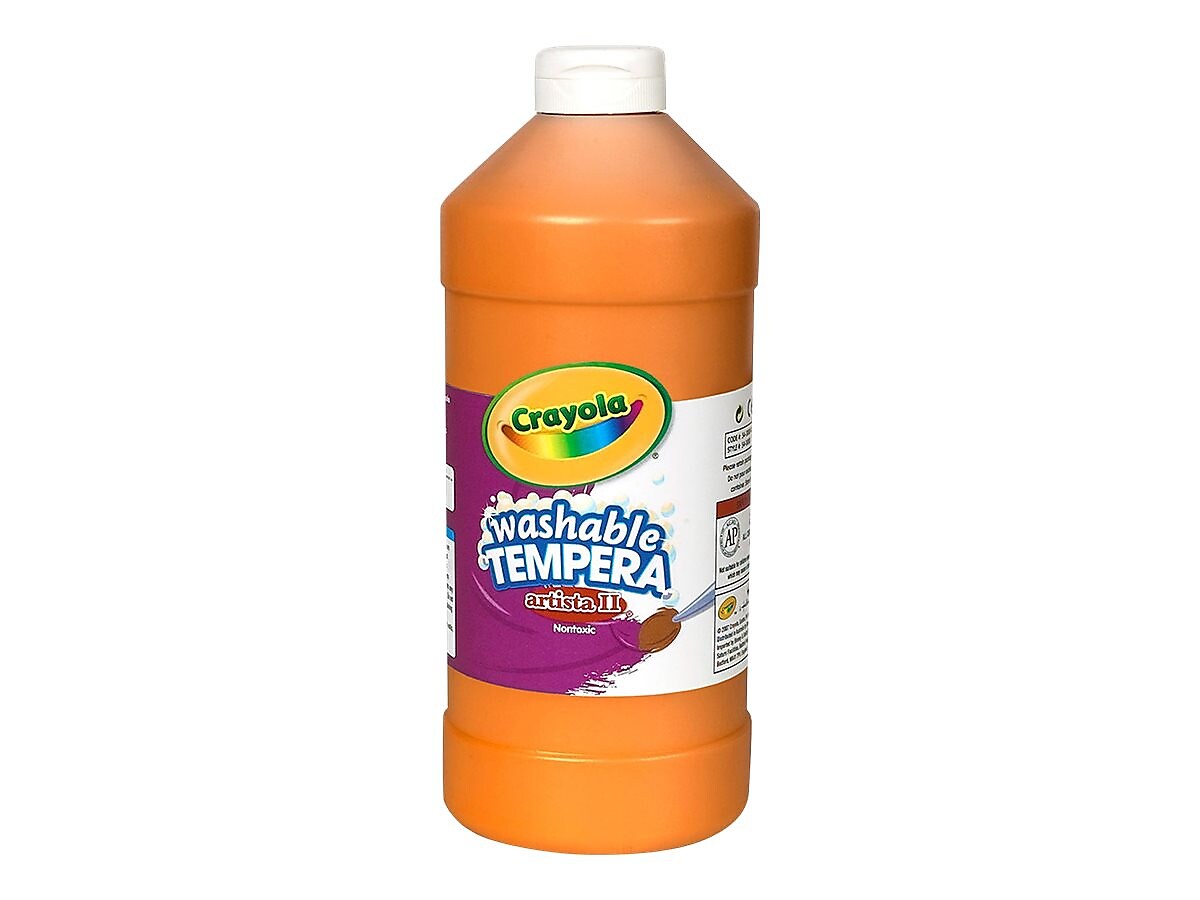 Crayola Artista II Washable Tempera Paint, Assorted, 16 oz., 12/Carton