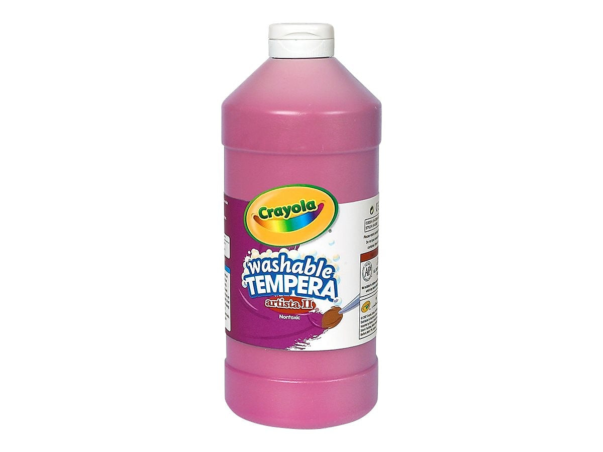 Crayola Artista II Washable Tempera Paint, Assorted, 16 oz., 12/Carton