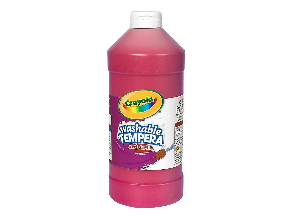 Crayola Artista II Washable Tempera Paint, Assorted, 16 oz., 12/Carton