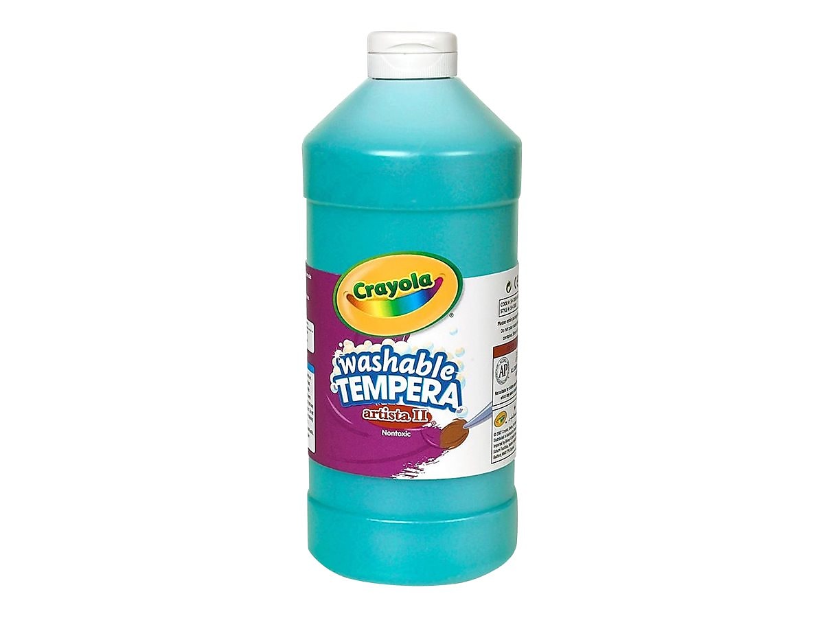 Crayola Artista II Washable Tempera Paint, Assorted, 16 oz., 12/Carton