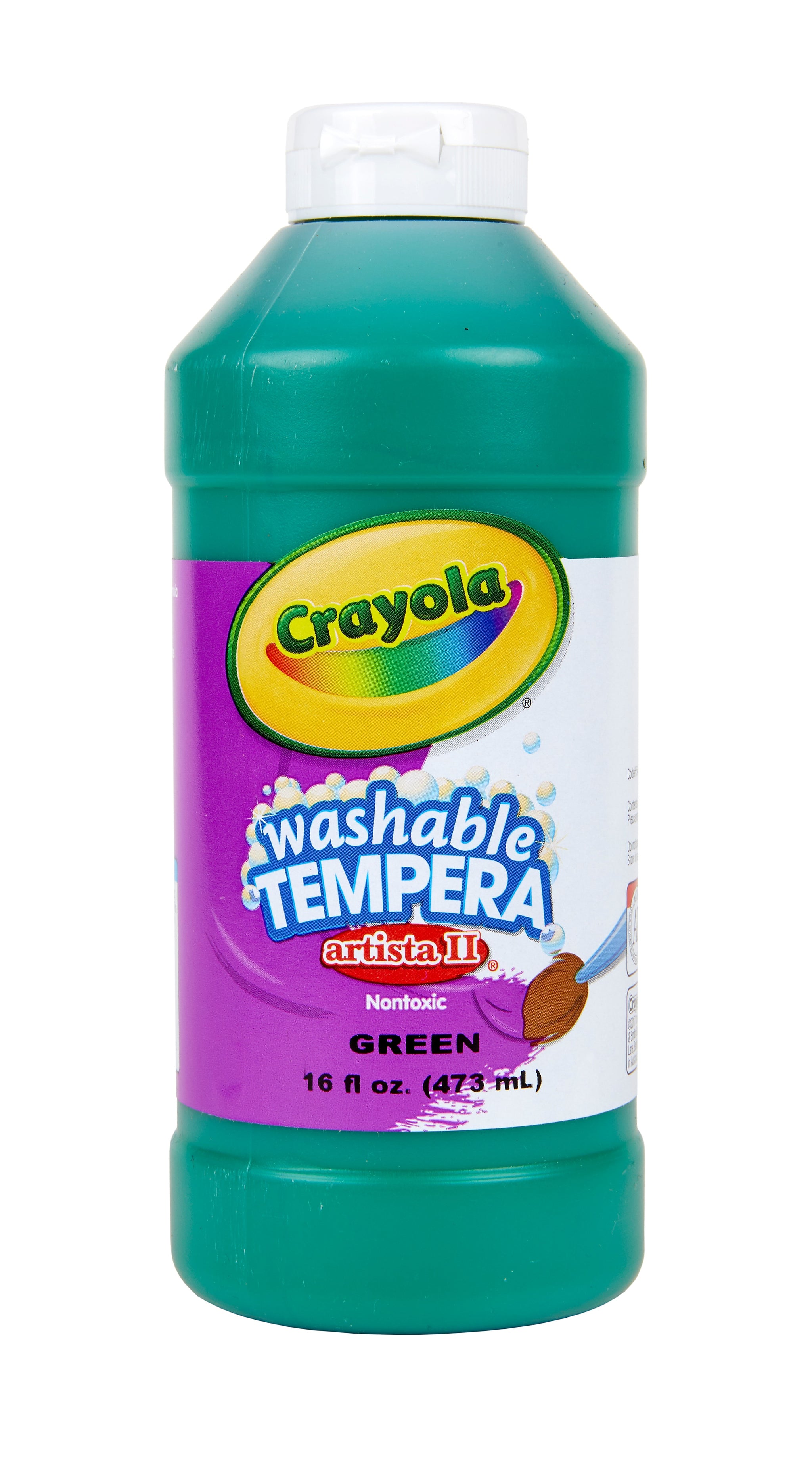 Crayola Artista II Washable Tempera Paint, Green, 16 oz.