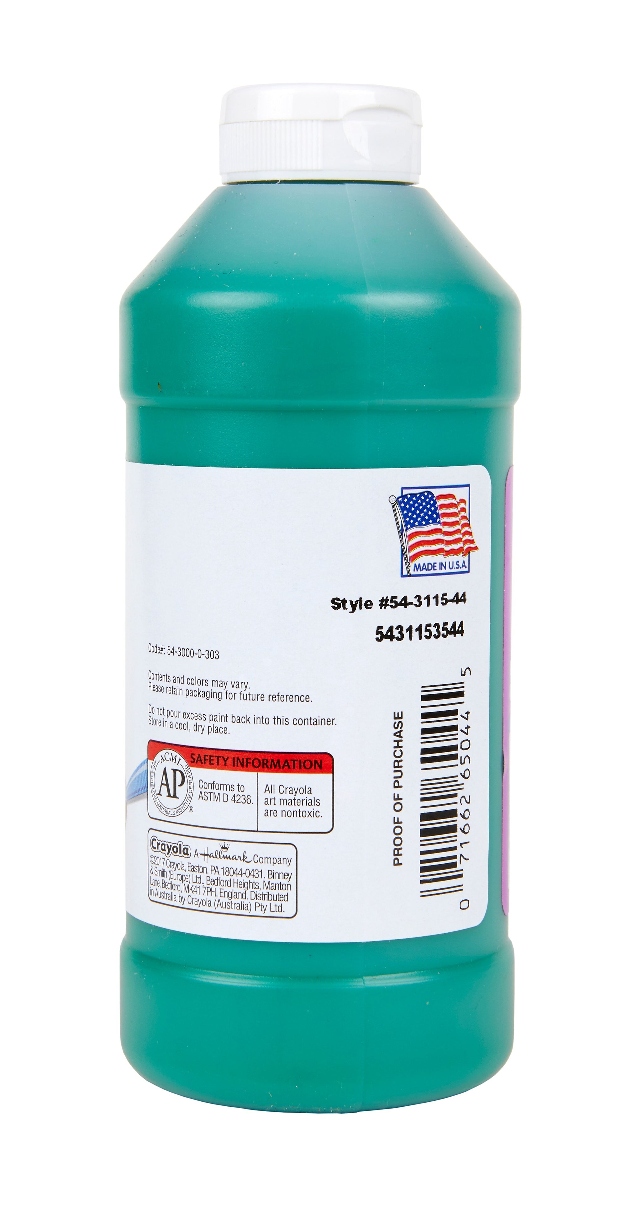 Crayola Artista II Washable Tempera Paint, Green, 16 oz.