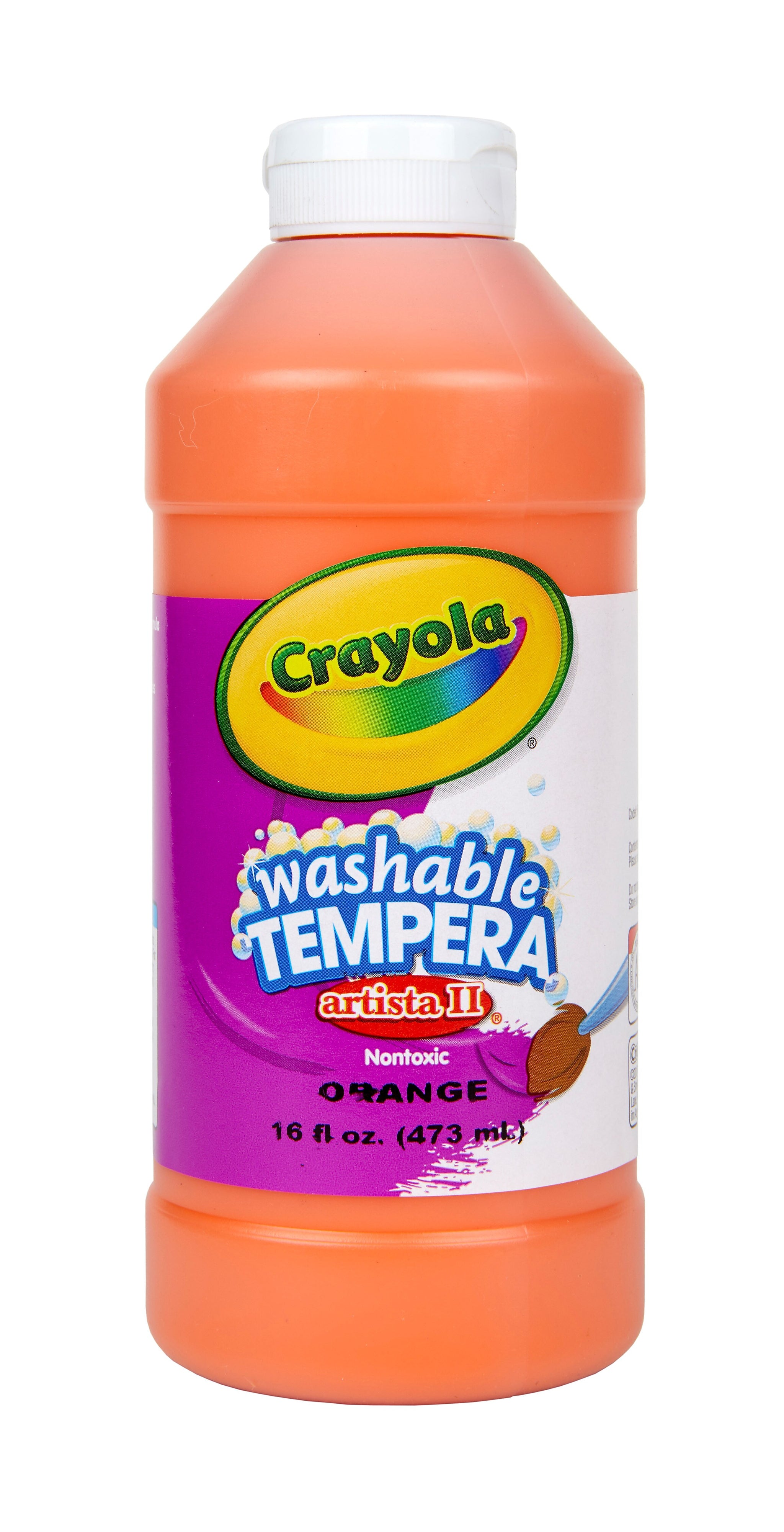 Crayola Artista II Washable Tempera Paint, Orange, 16 oz.