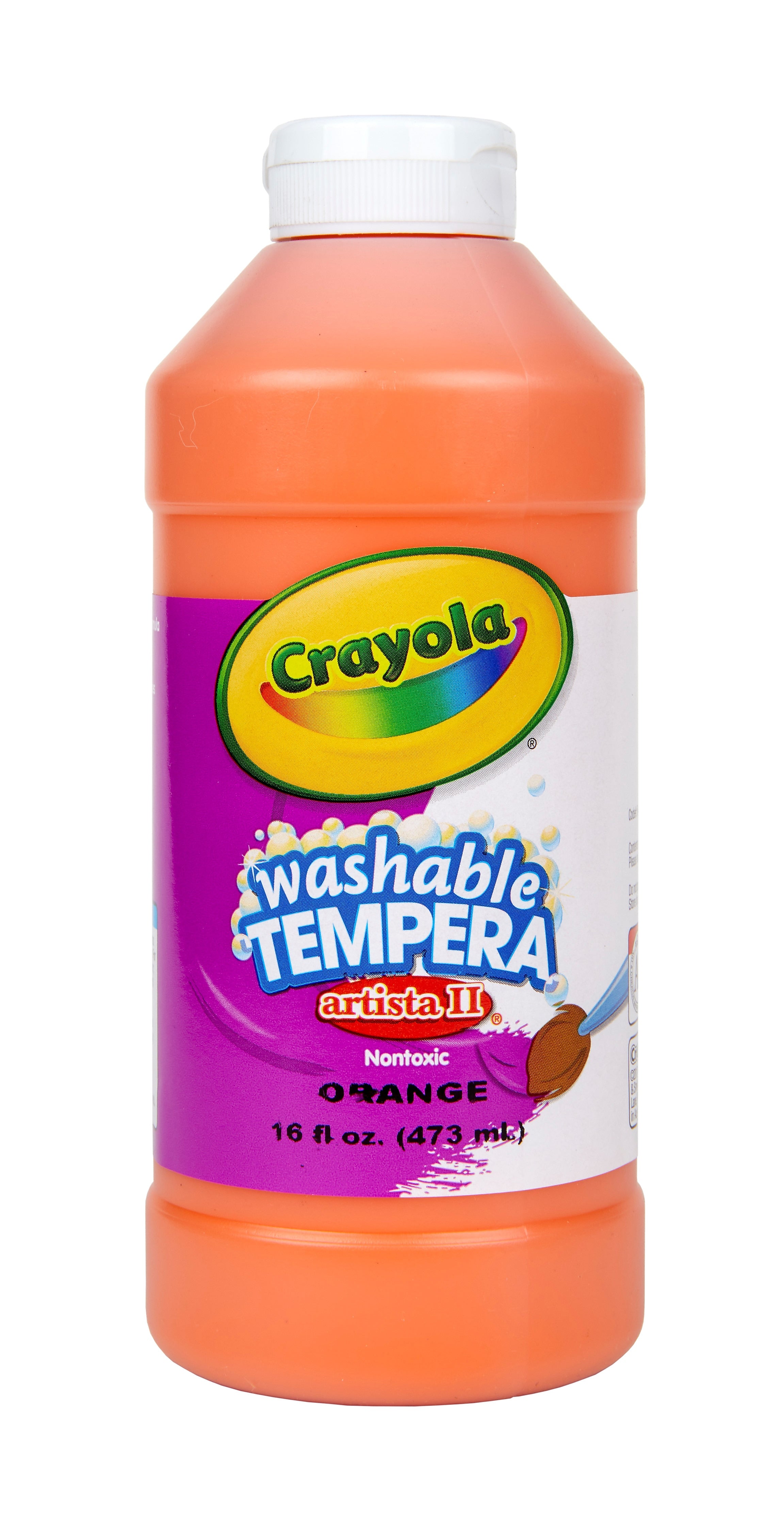 Crayola Artista II Washable Tempera Paint, Orange, 16 oz.