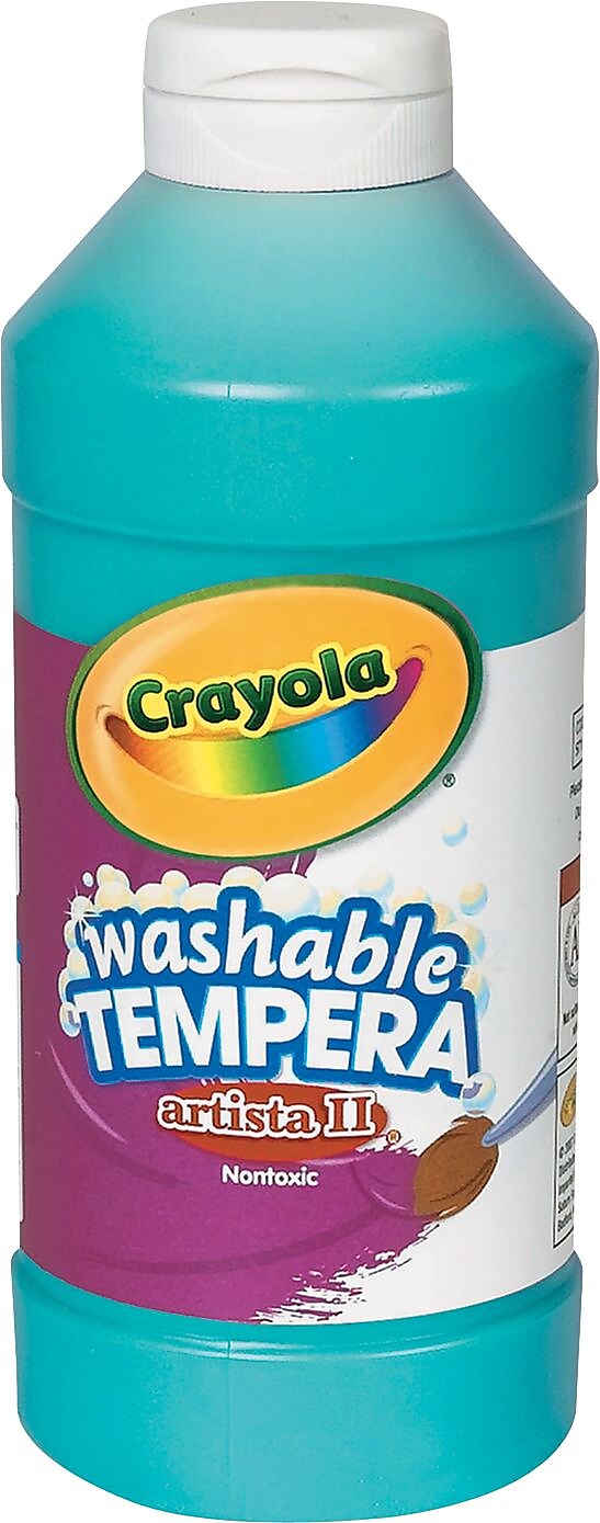 Crayola Artista II Washable Tempera Paint, Turquoise, 16 oz.