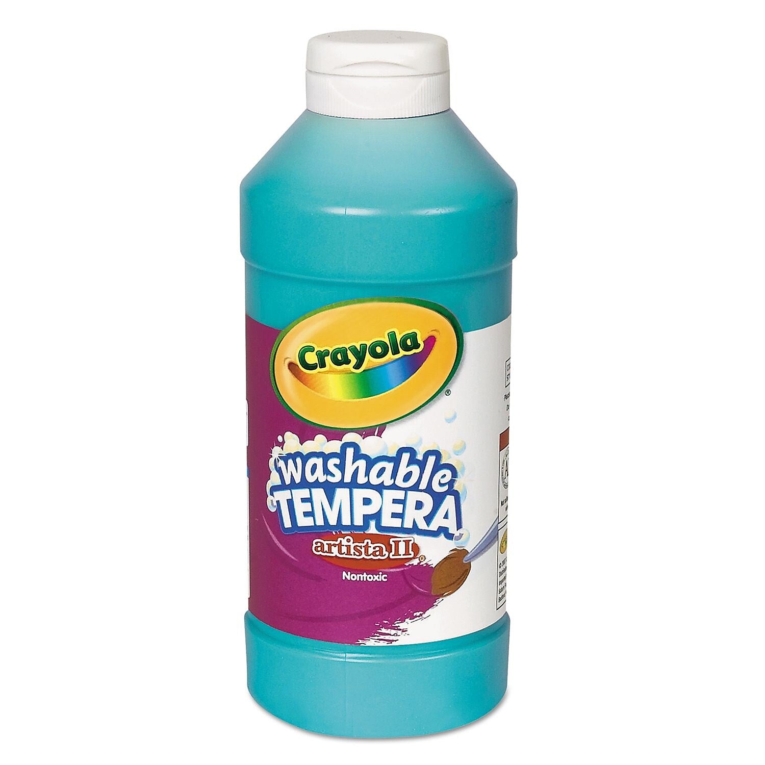 Crayola Artista II Washable Tempera Paint, Turquoise, 16 oz.