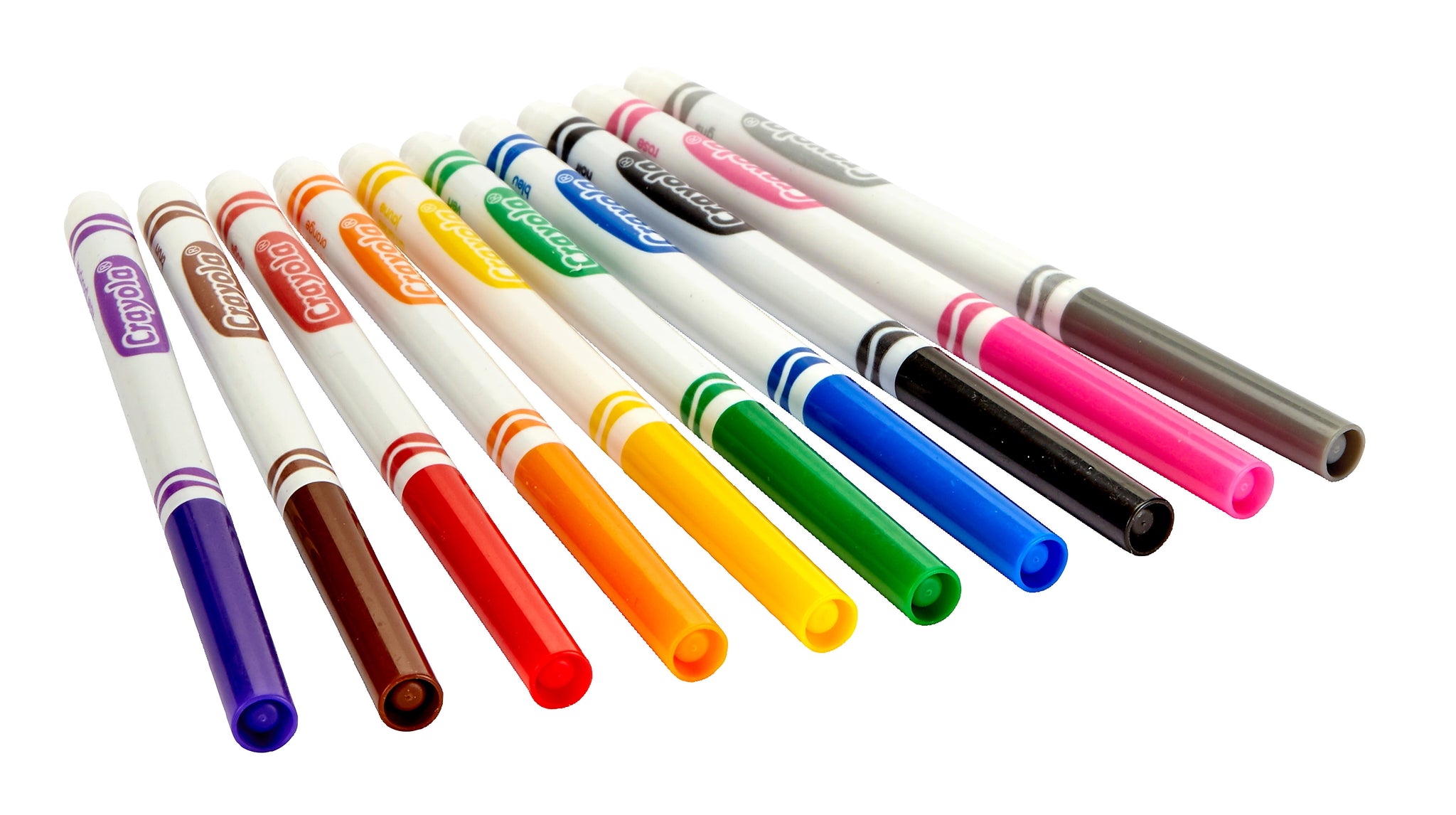 Crayola Classic Kid's Markers, Fine Point, Assorted, 10/Pack