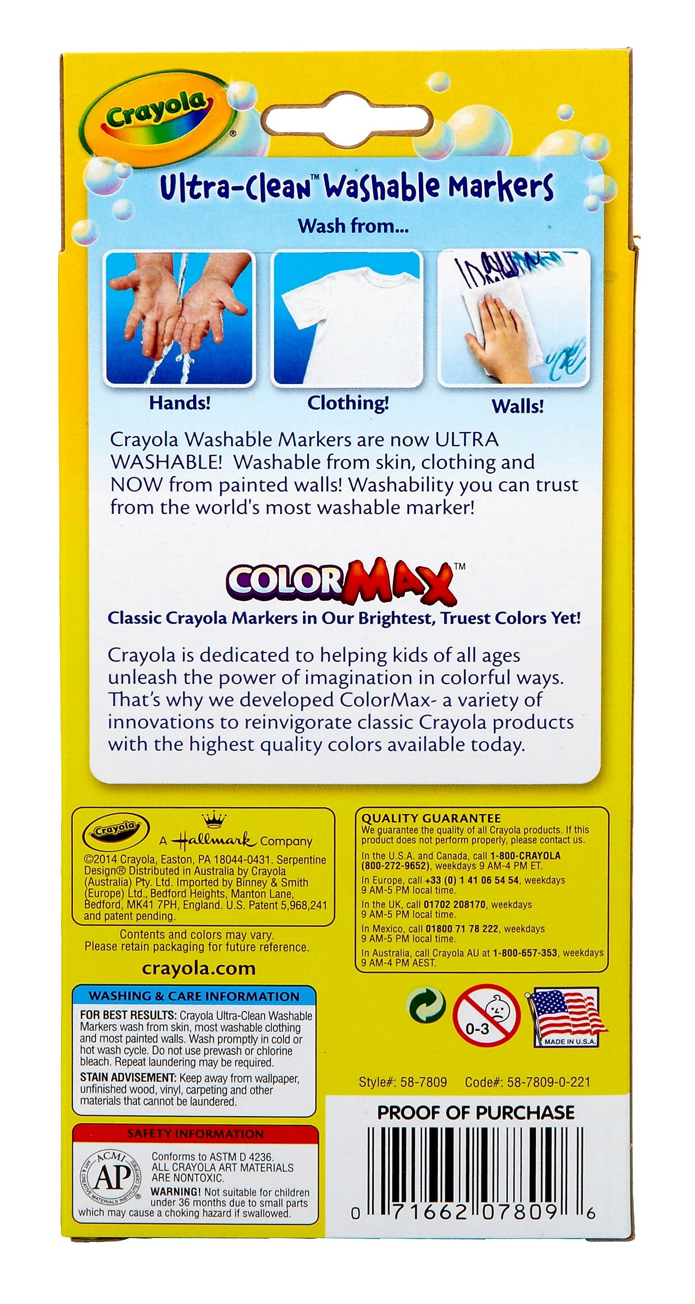 Crayola Classic Kid's Markers, Fine Point, Assorted, 8/Pack