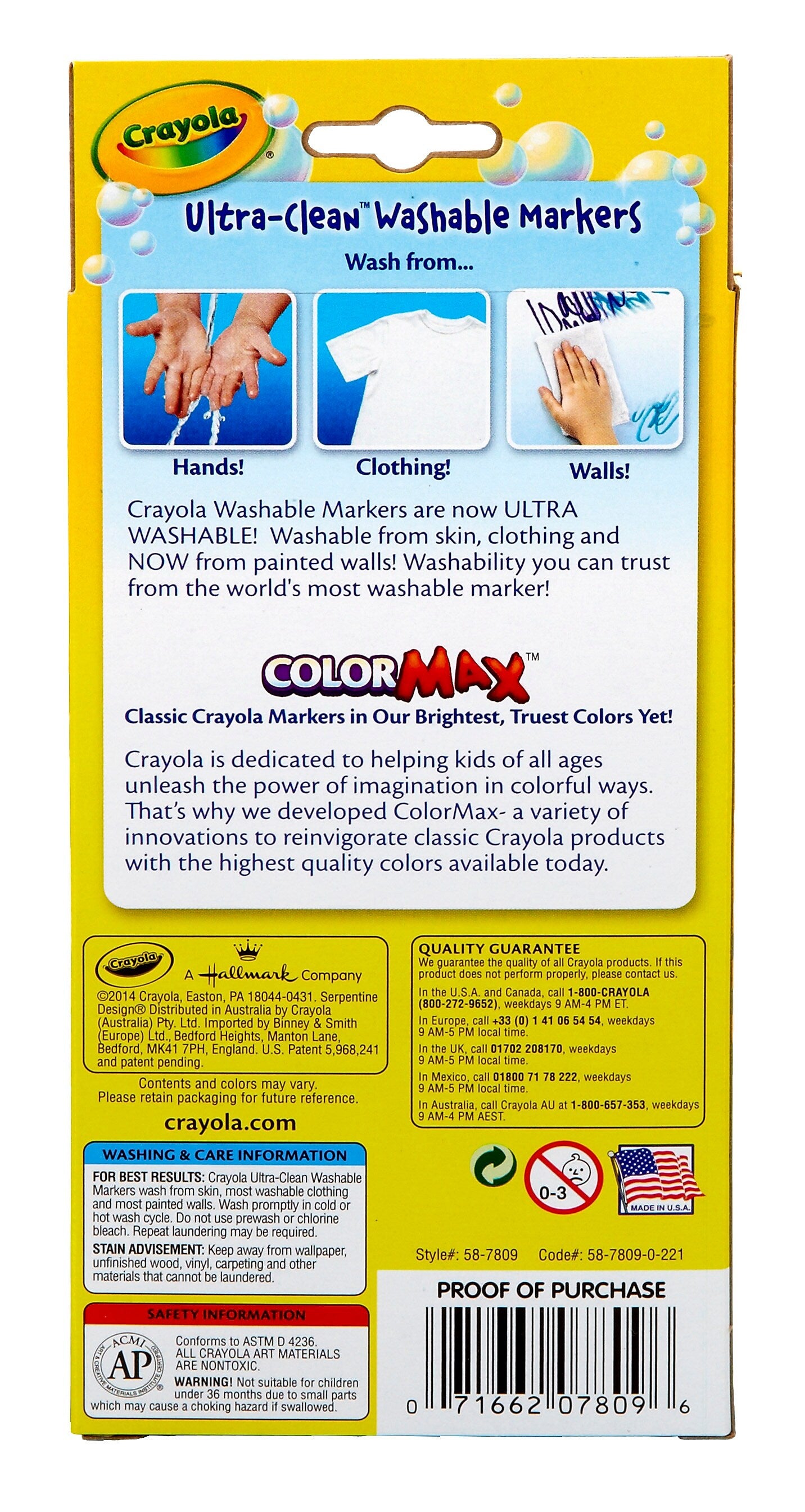 Crayola Classic Kid's Markers, Fine Point, Assorted, 8/Pack