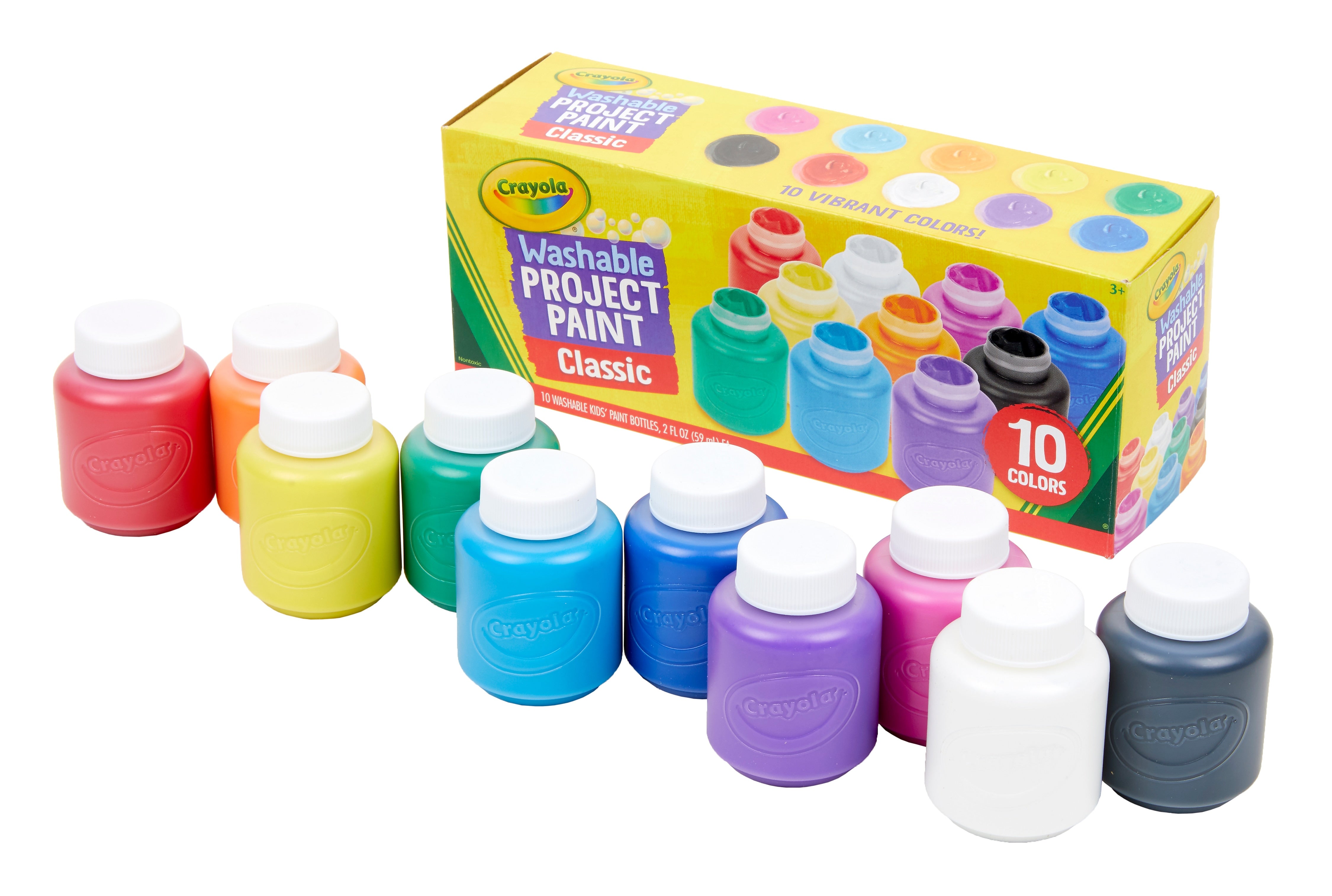 Crayola Classic Washable Watercolors, Assorted Colors, 2 oz., 10 Bottles/Pack