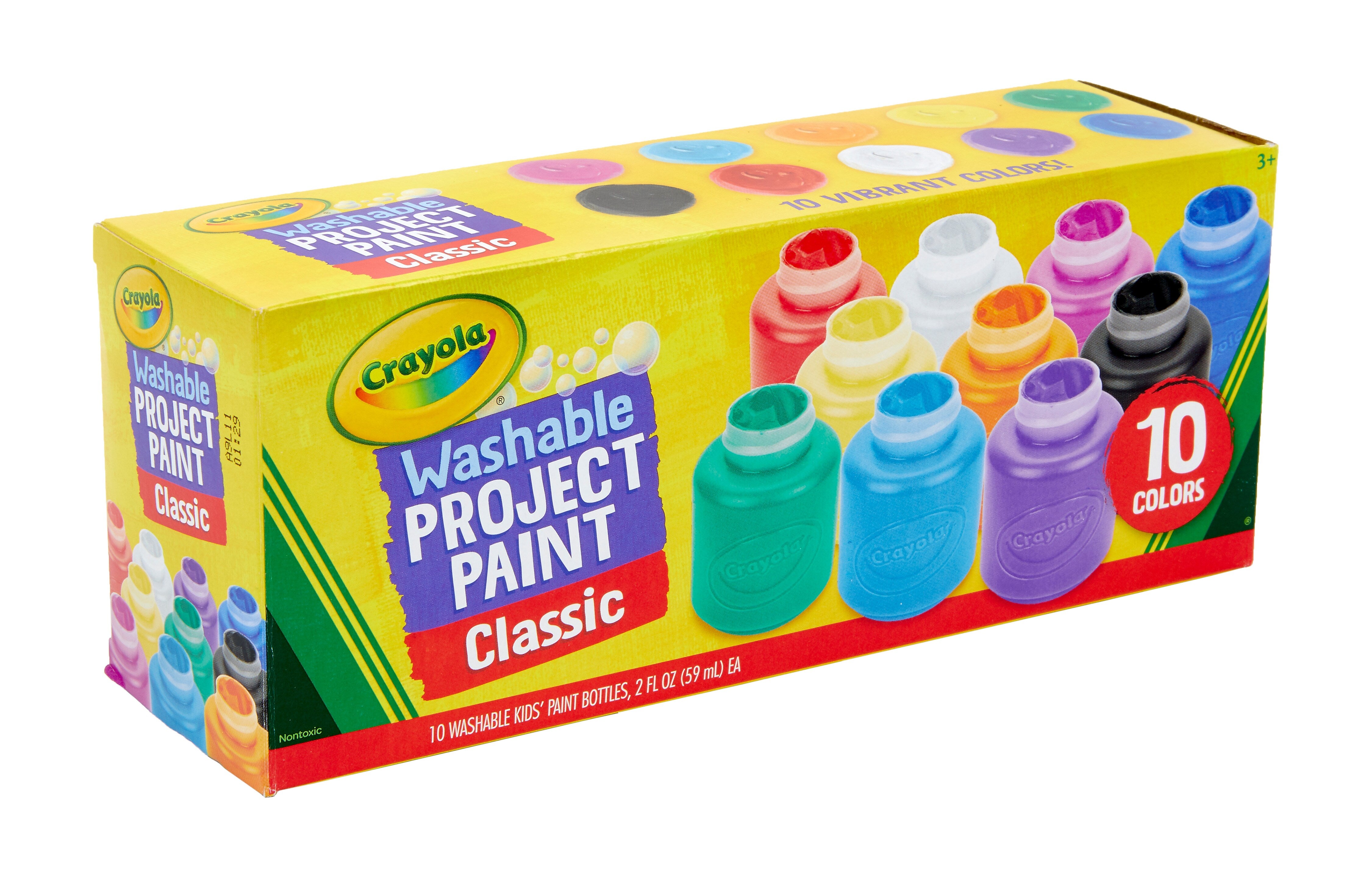 Crayola Classic Washable Watercolors, Assorted Colors, 2 oz., 10 Bottles/Pack