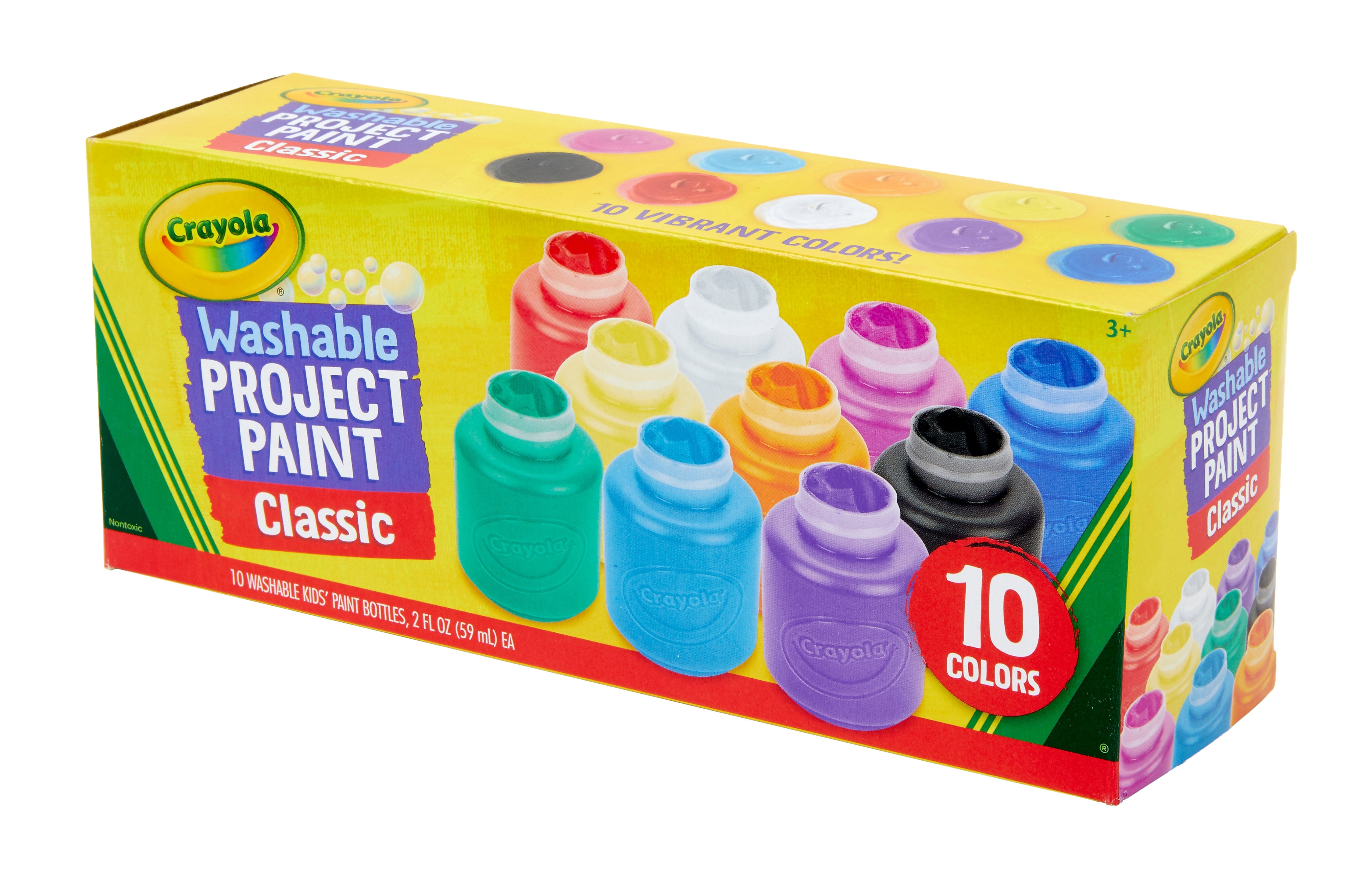 Crayola Classic Washable Watercolors, Assorted Colors, 2 oz., 10 Bottles/Pack