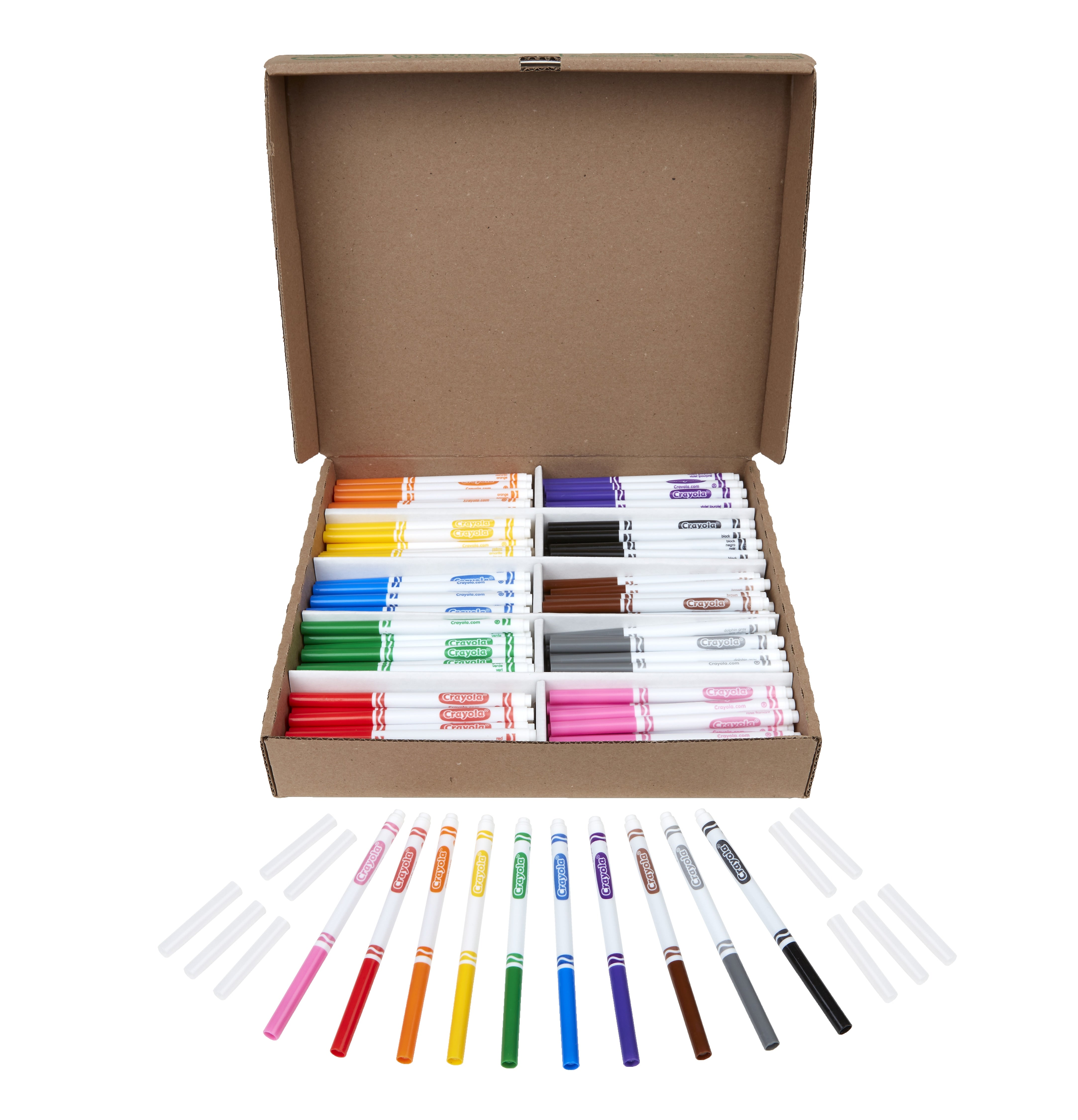 Crayola Classpack Non-Washable Markers, Fine, Assorted Colors, 200/Pack