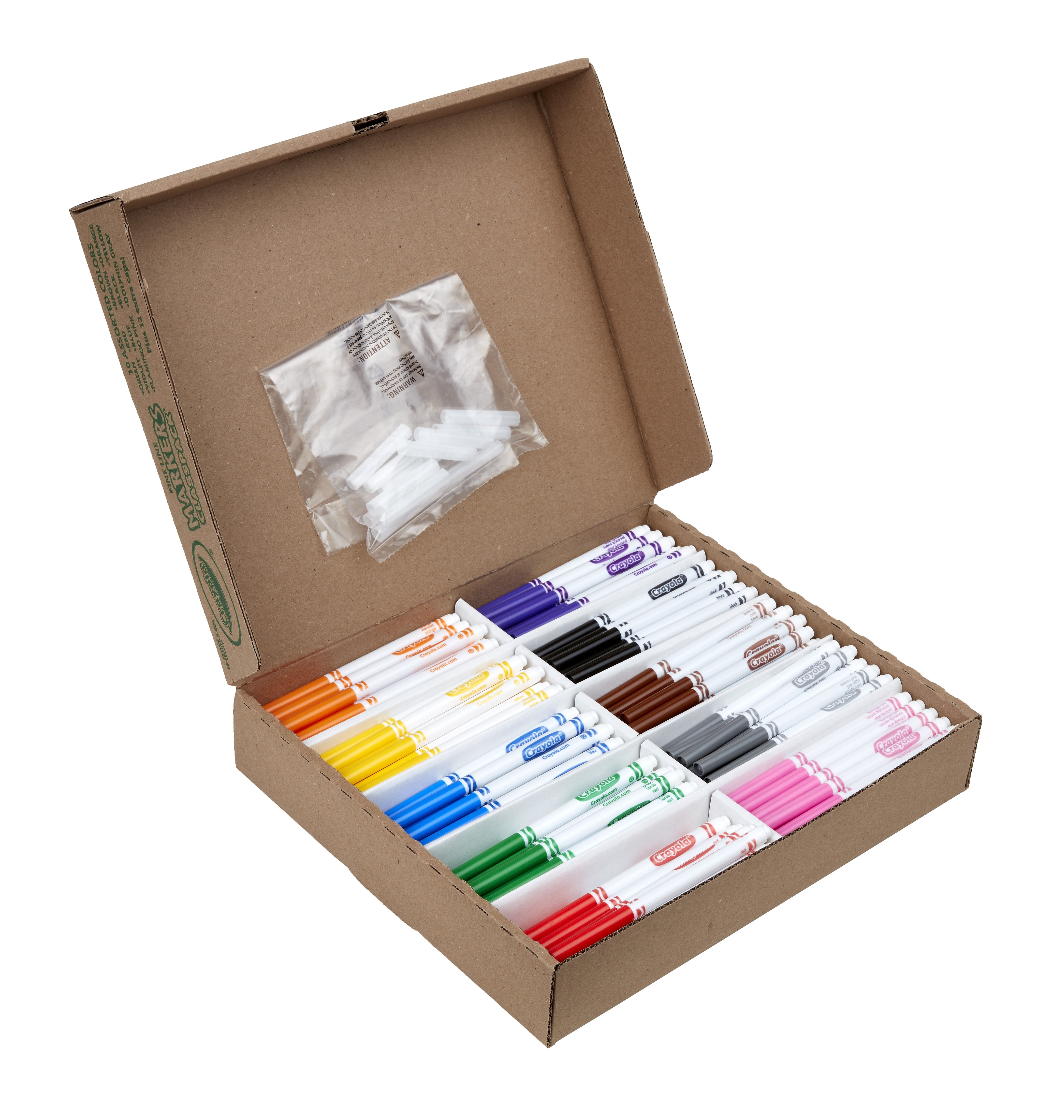 Crayola Classpack Non-Washable Markers, Fine, Assorted Colors, 200/Pack