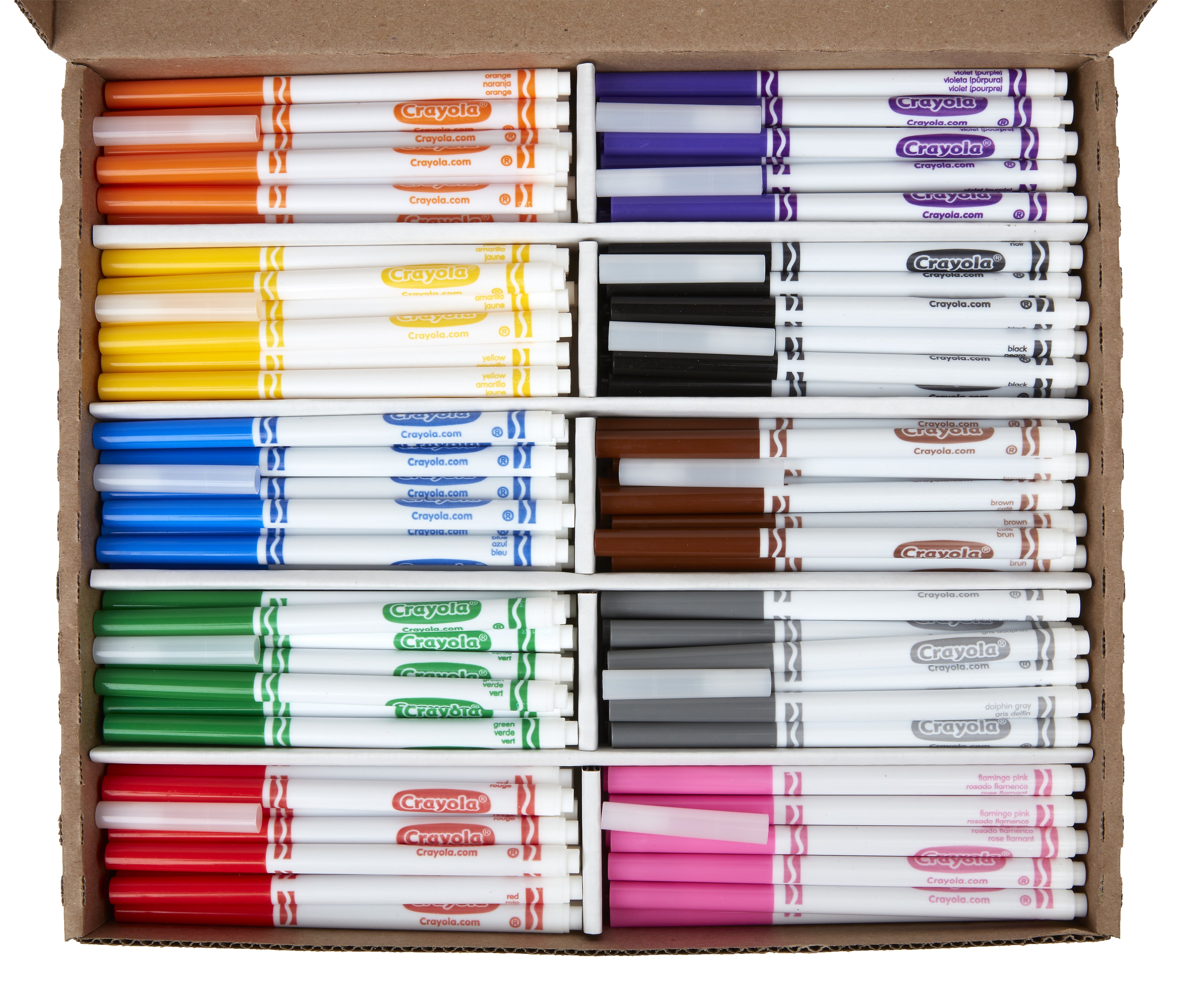 Crayola Classpack Non-Washable Markers, Fine, Assorted Colors, 200/Pack