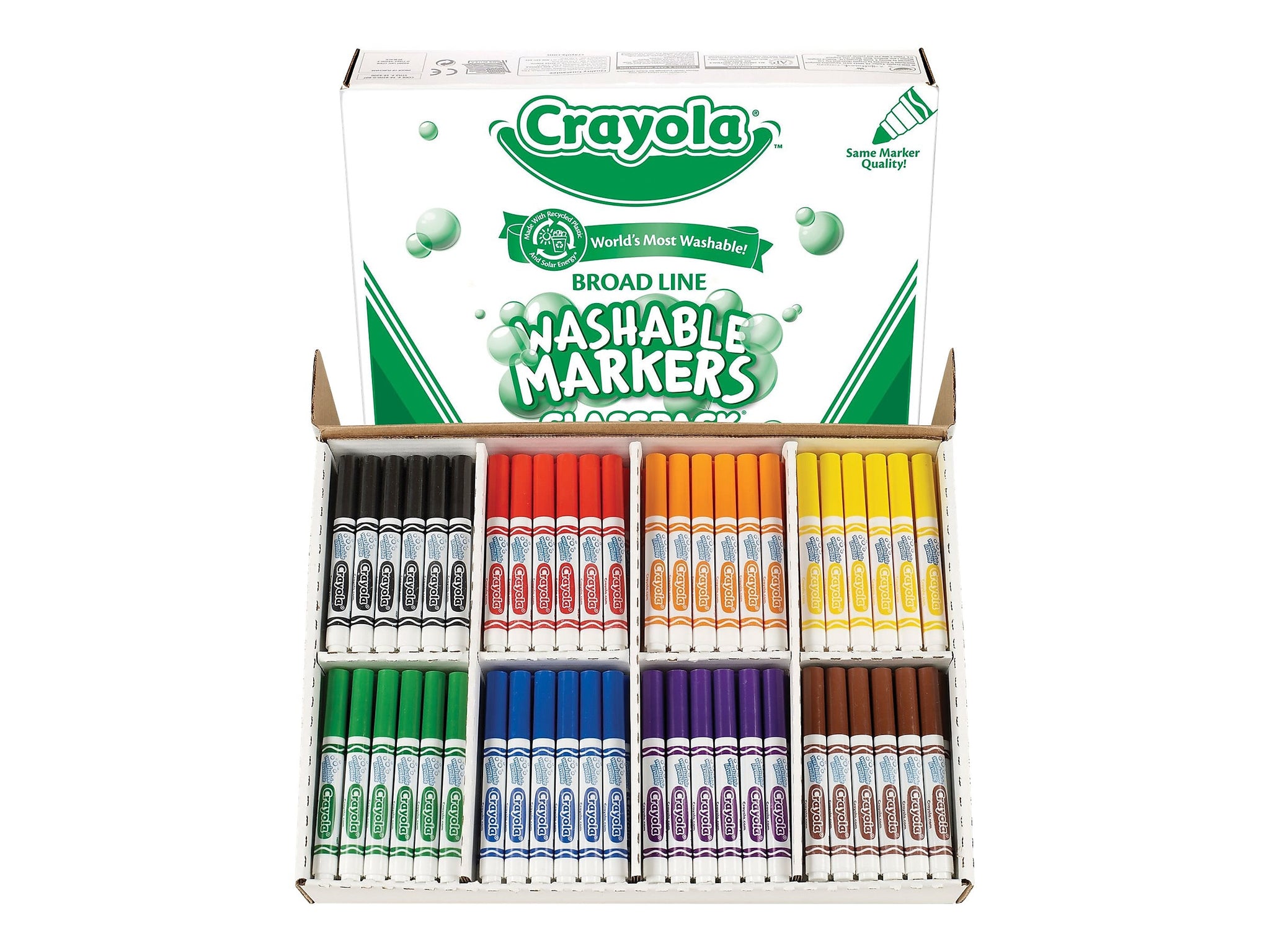 Crayola Classpack Washable Kids' Markers, Fine, Assorted Colors, 200/Carton