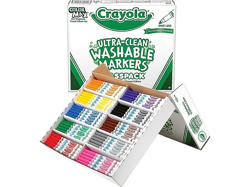 Crayola Classpack Washable Kids' Markers, Fine, Assorted Colors, 200/Carton