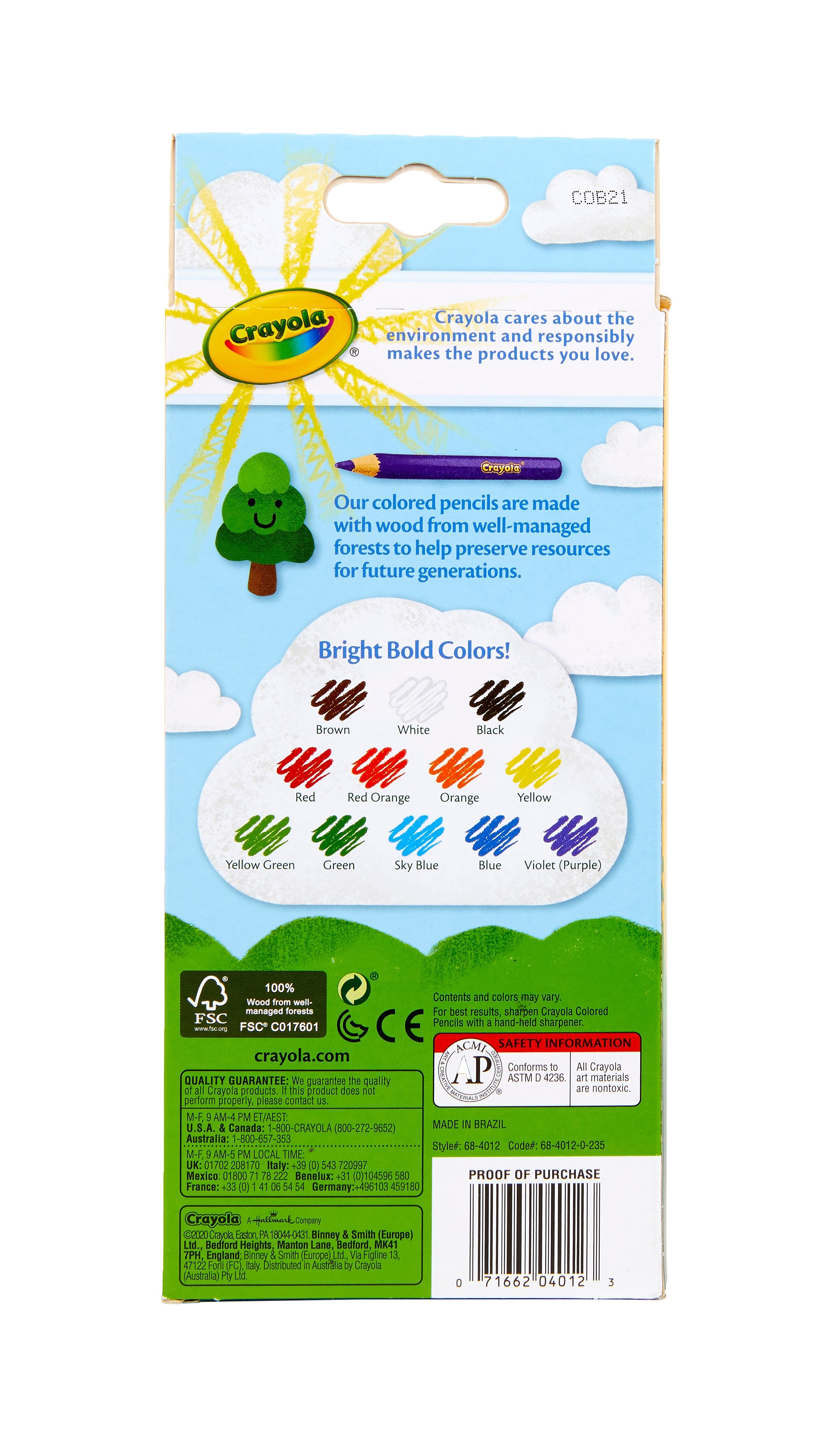 Crayola® Colored Pencils, Assorted Colors, 12/Box
