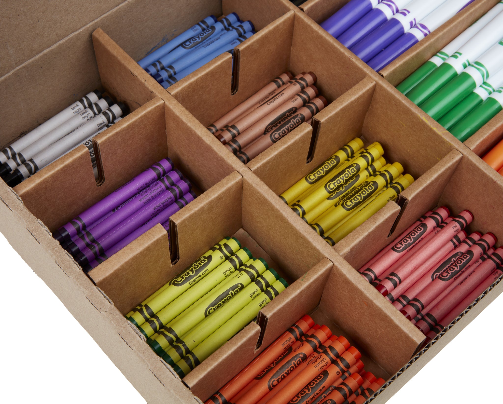 Crayola Combo Classpack Kids' Crayon/Marker Set, Broad, Assorted Colors, 256/Carton