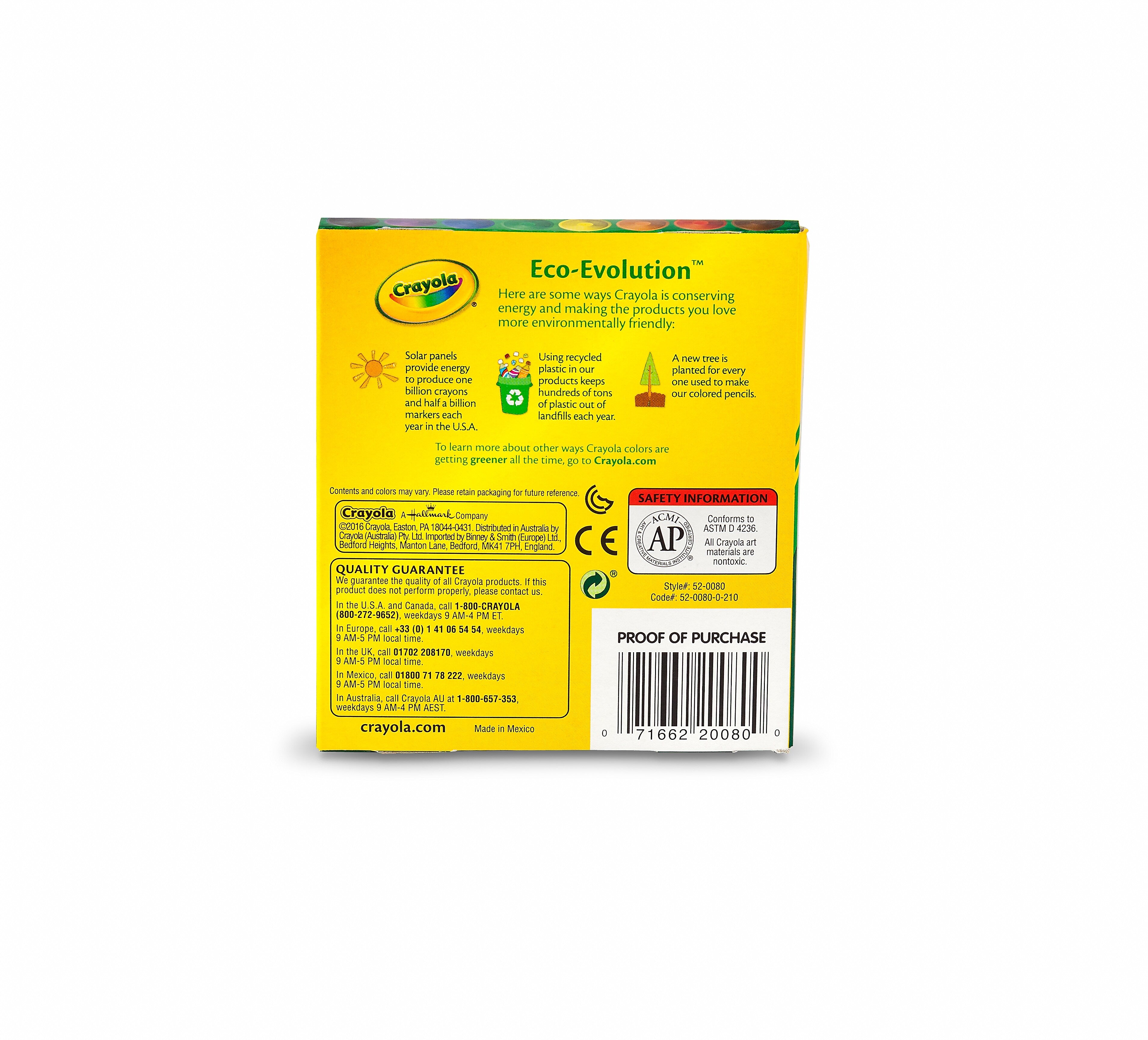 Crayola Crayons, Large Size, Assorted Colors, 8/Box