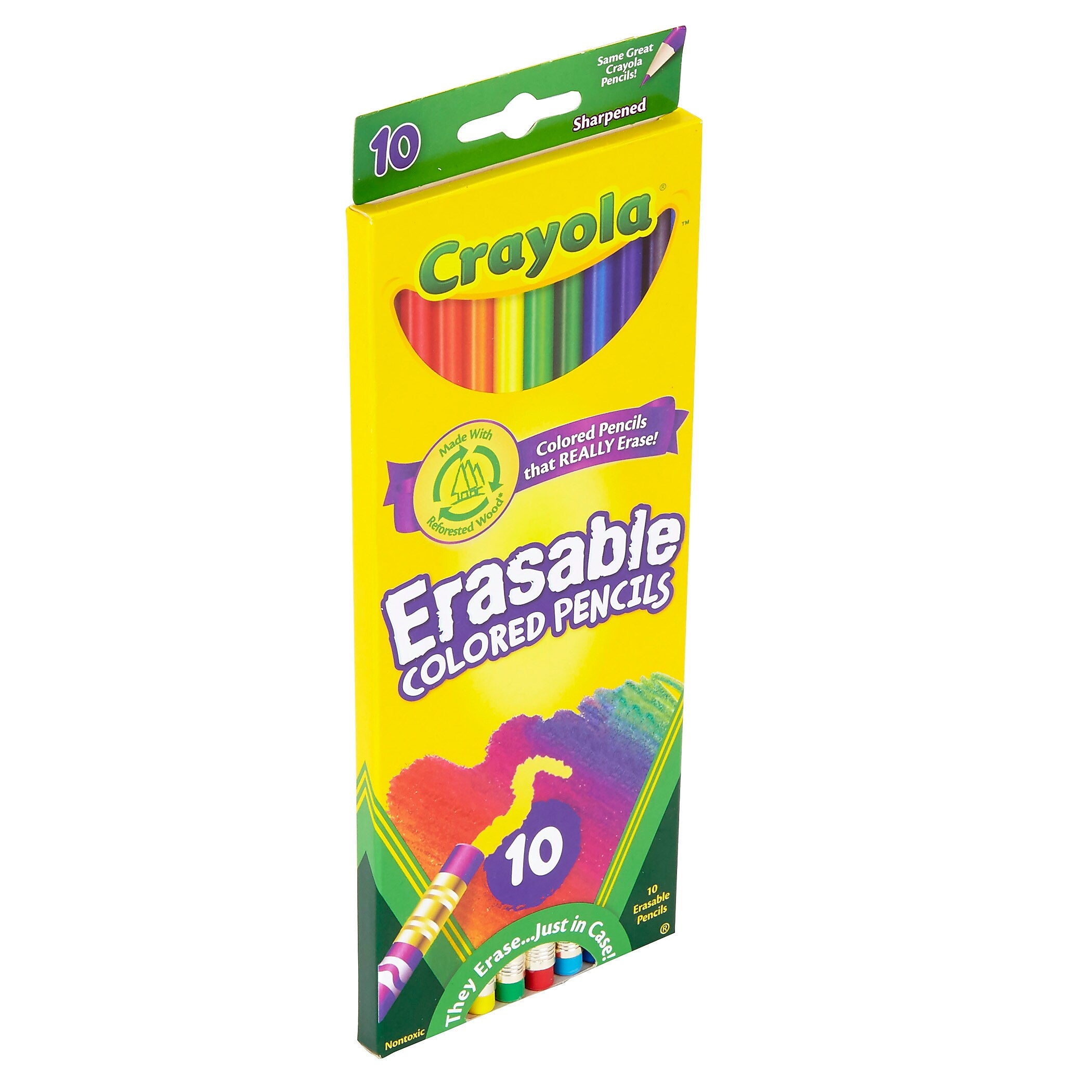 Crayola Erasable Colored Pencils, Assorted Colors ,10/Box
