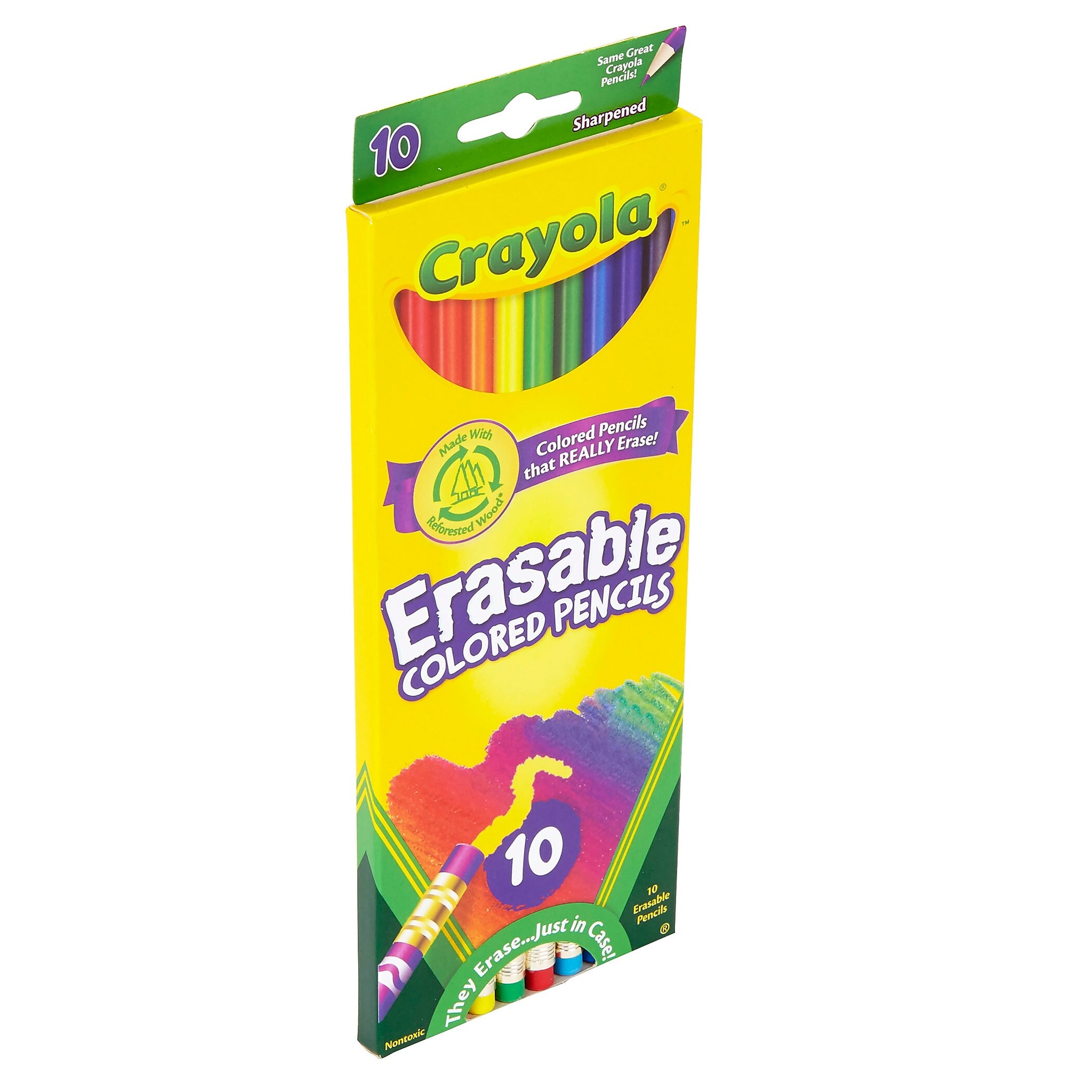 Crayola Erasable Colored Pencils, Assorted Colors ,10/Box
