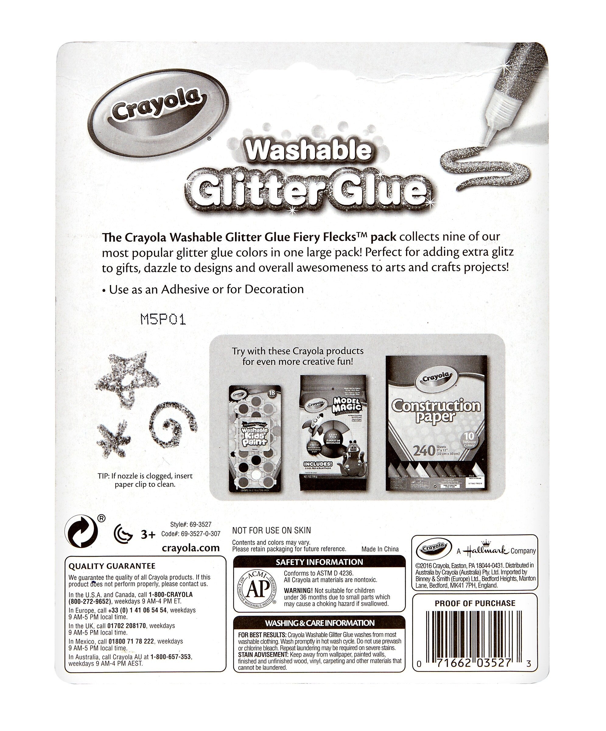 Crayola Glitter WashableRemovable Craft Glue, 0.35 oz., White