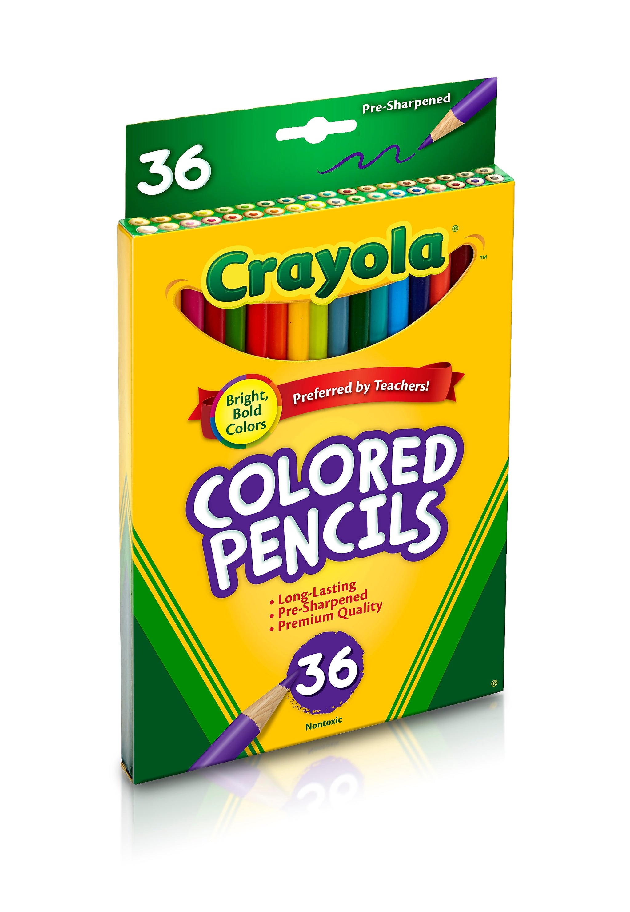 Crayola Kids' Colored Pencil Set, Assorted Colors, 36 Pencils/Pack