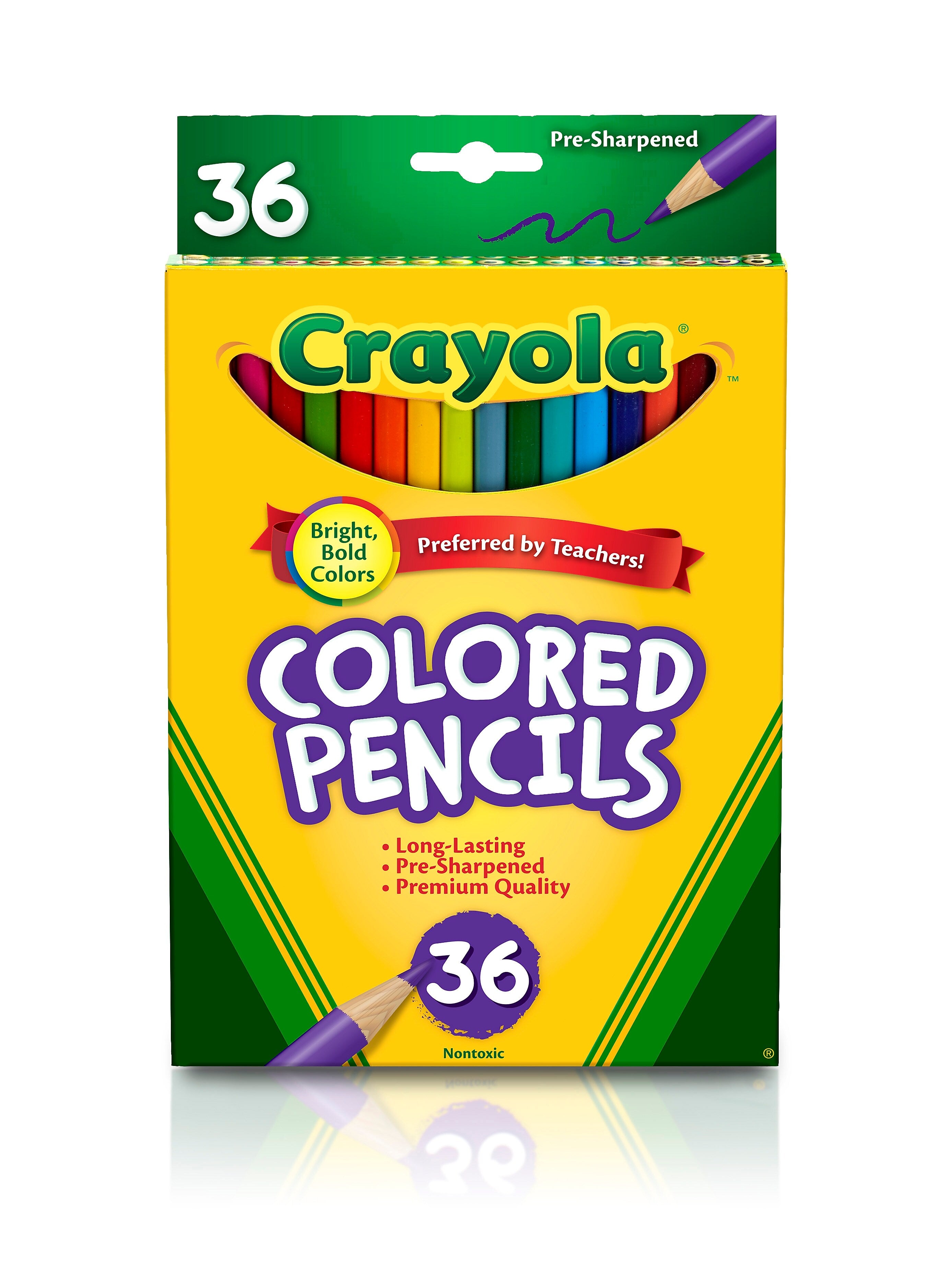 Crayola Kids' Colored Pencil Set, Assorted Colors, 36 Pencils/Pack