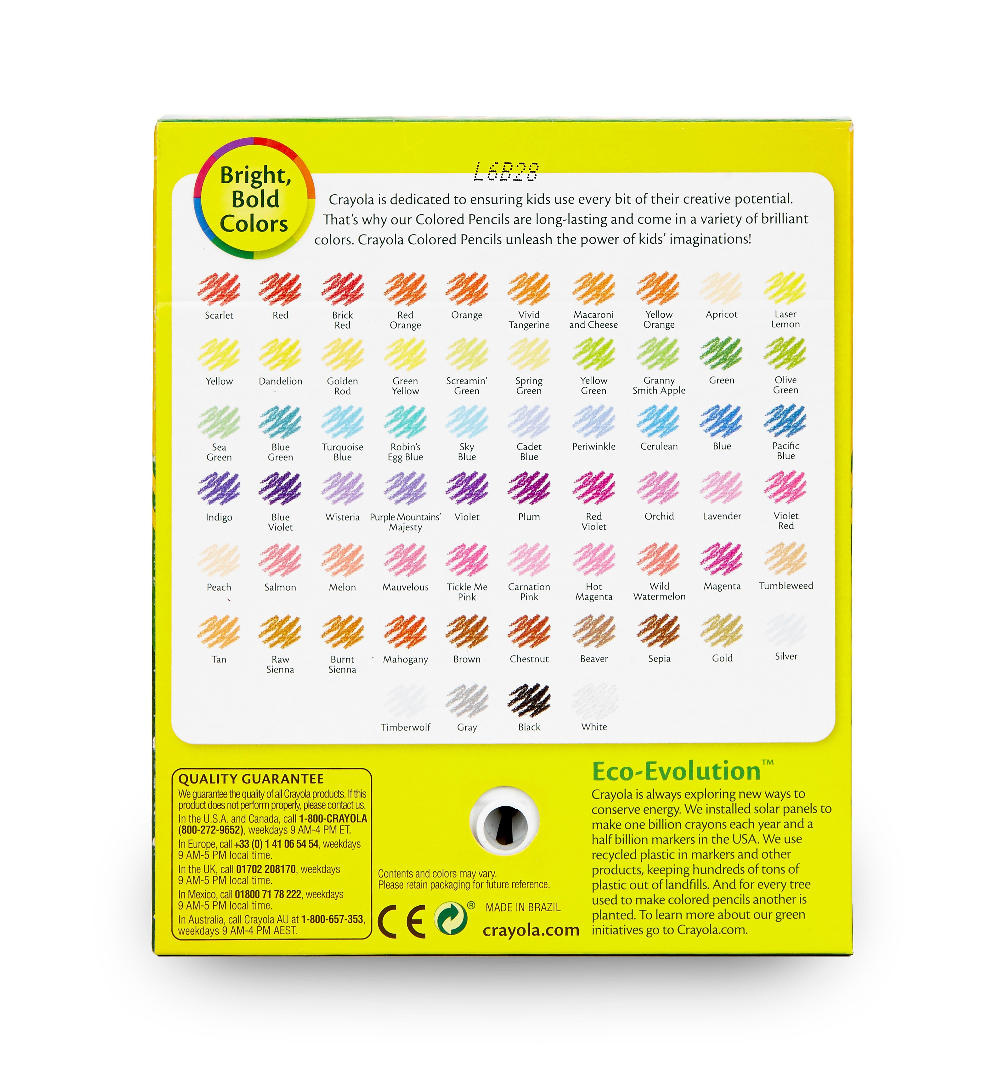 Crayola Kids' Colored Pencil Set, Assorted Colors, 64 Pencils/Box