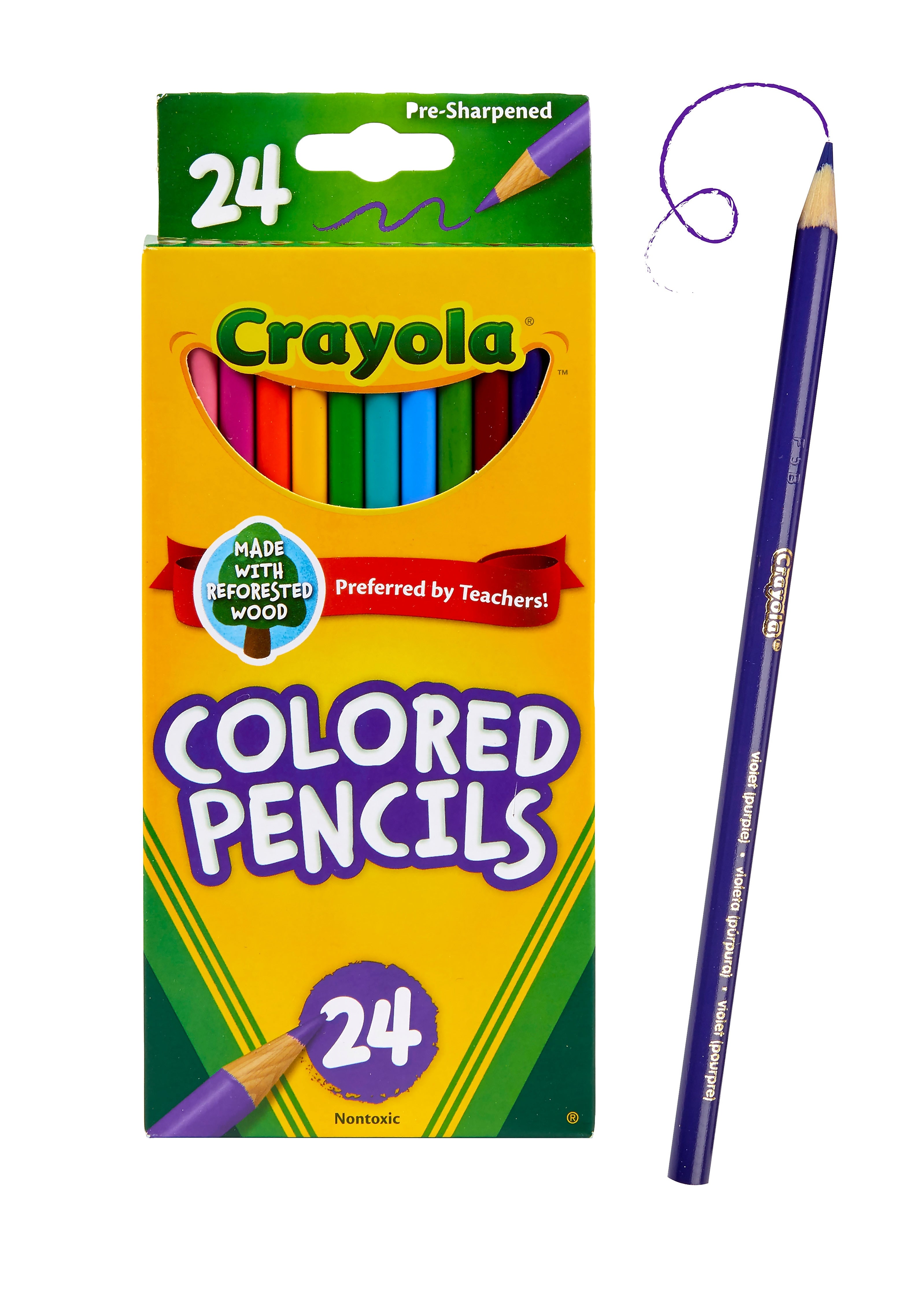 Crayola Kids' Colored Pencils, Assorted Colors, 24/Box