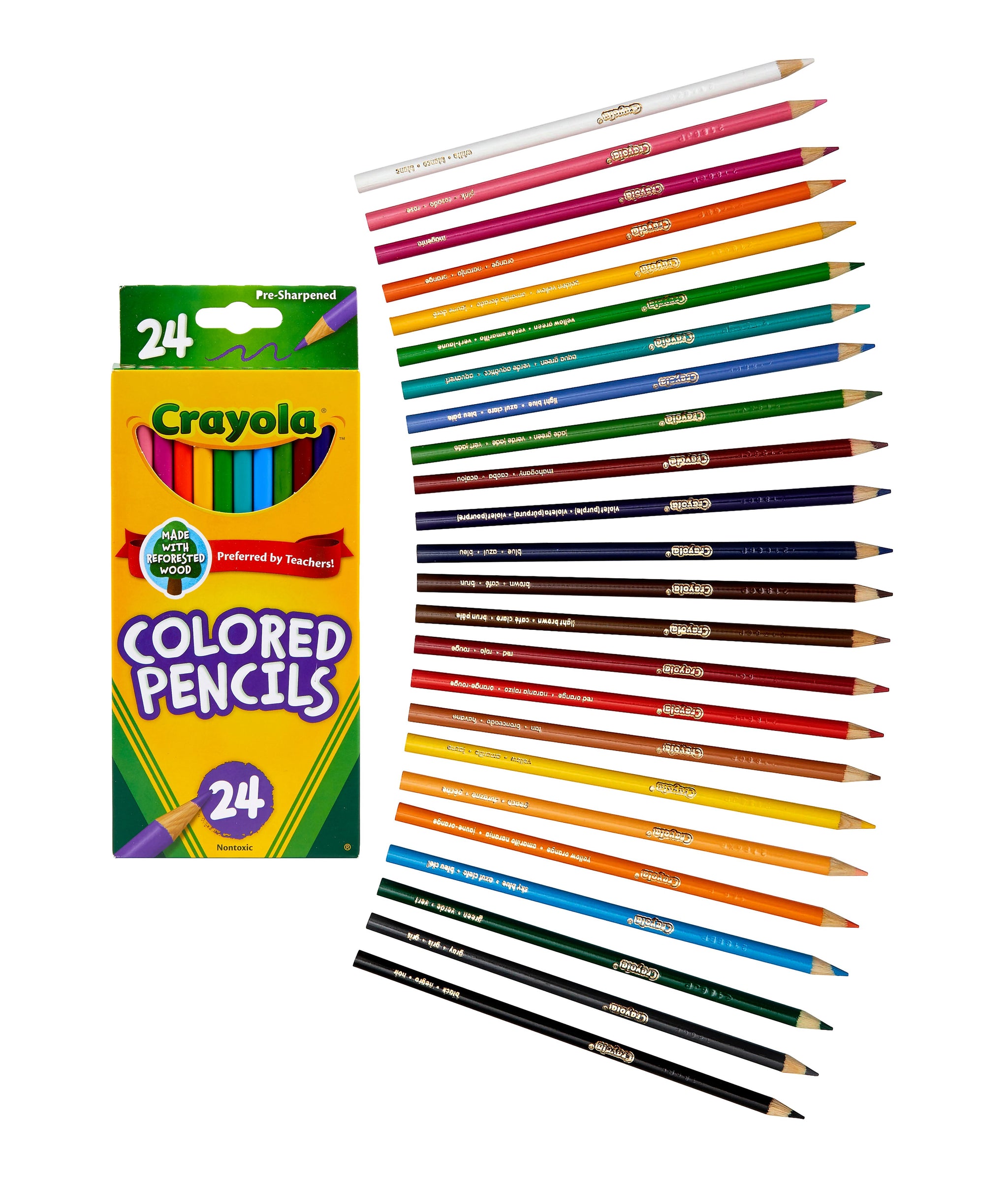 Crayola Kids' Colored Pencils, Assorted Colors, 24/Box