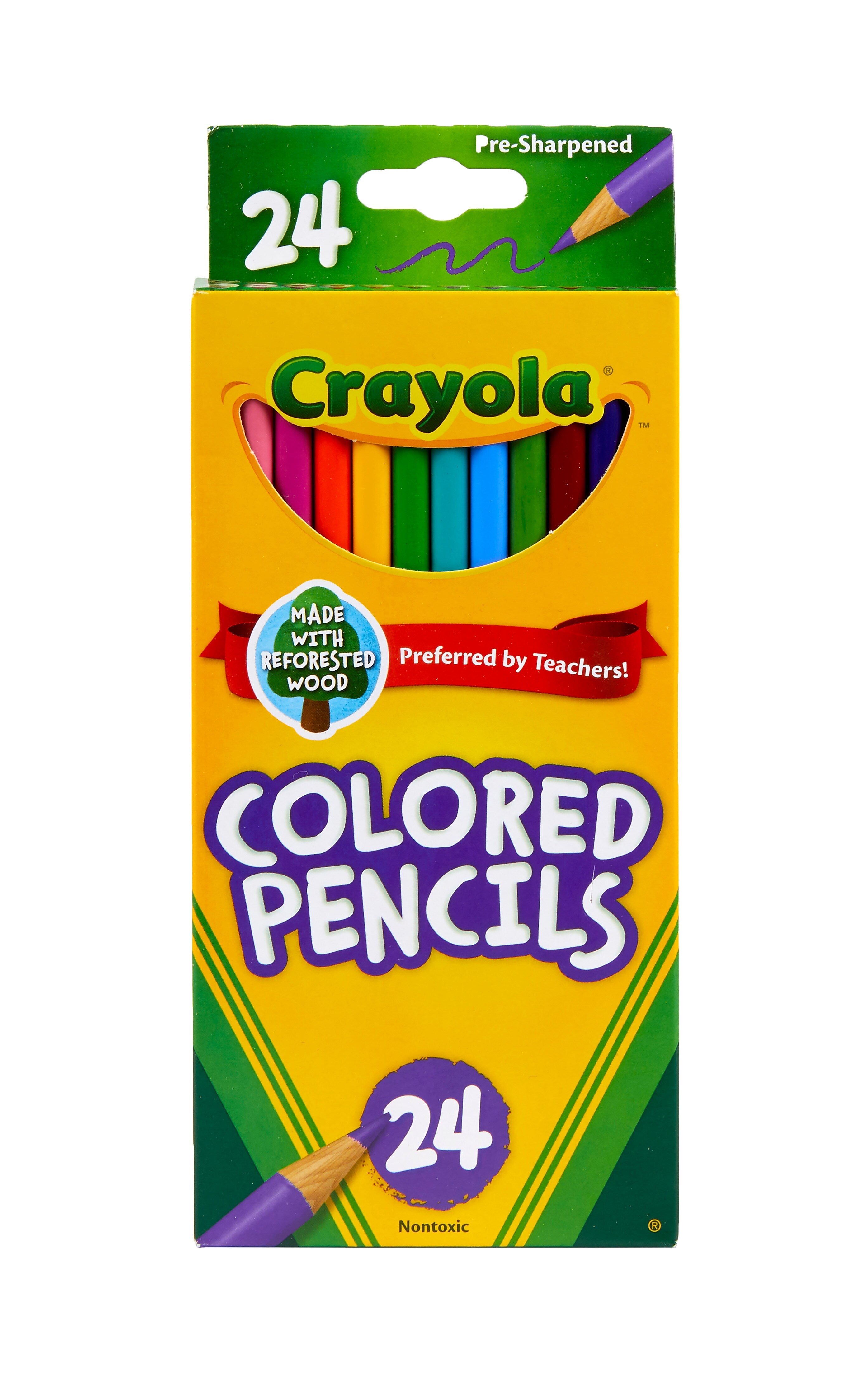 Crayola Kids' Colored Pencils, Assorted Colors, 24/Box