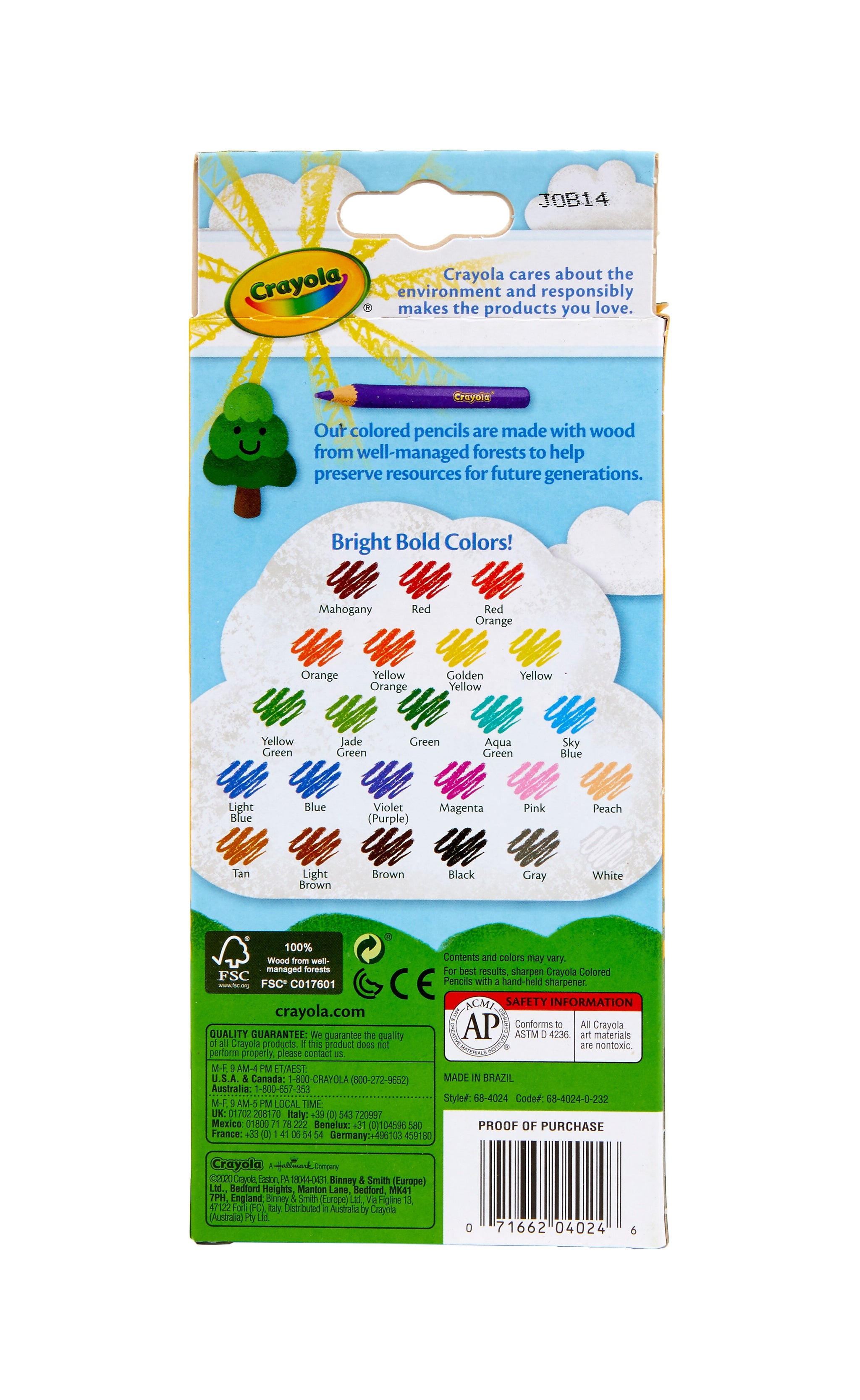 Crayola Kids' Colored Pencils, Assorted Colors, 24/Box
