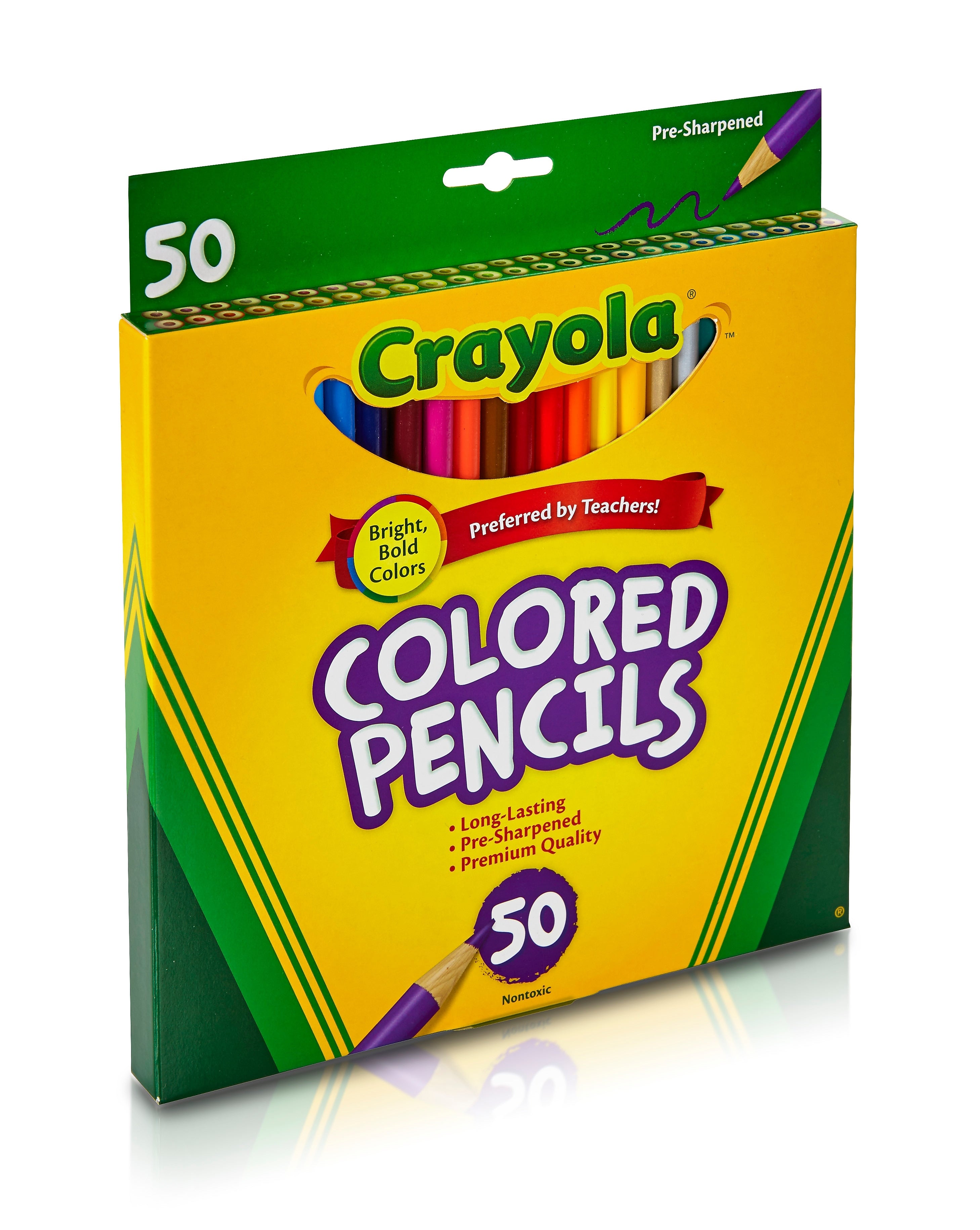 Crayola Kids' Colored Pencils, Assorted Colors, 50/Box