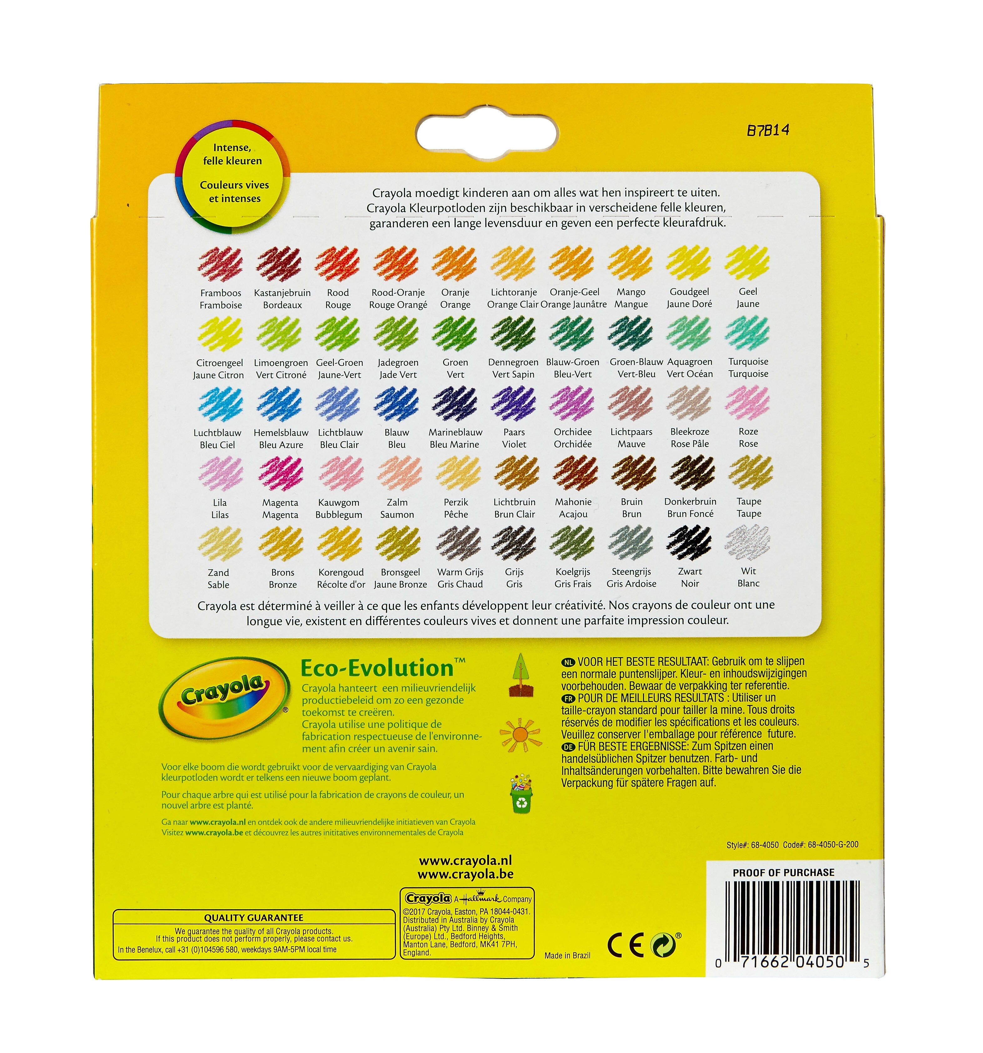 Crayola Kids' Colored Pencils, Assorted Colors, 50/Box