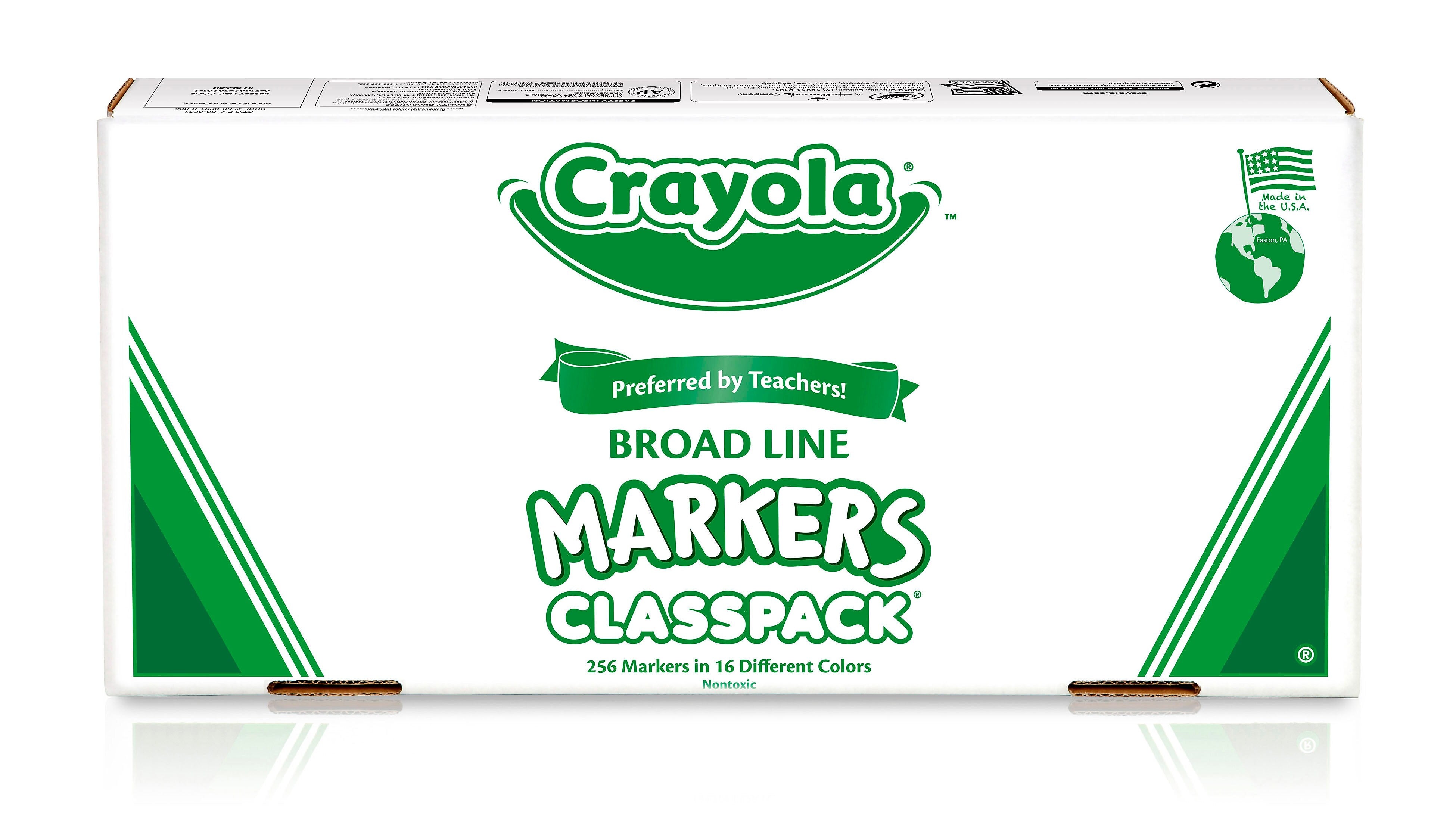 Crayola Kid's Markers, Broad Line, Assorted Colors, 256/Carton