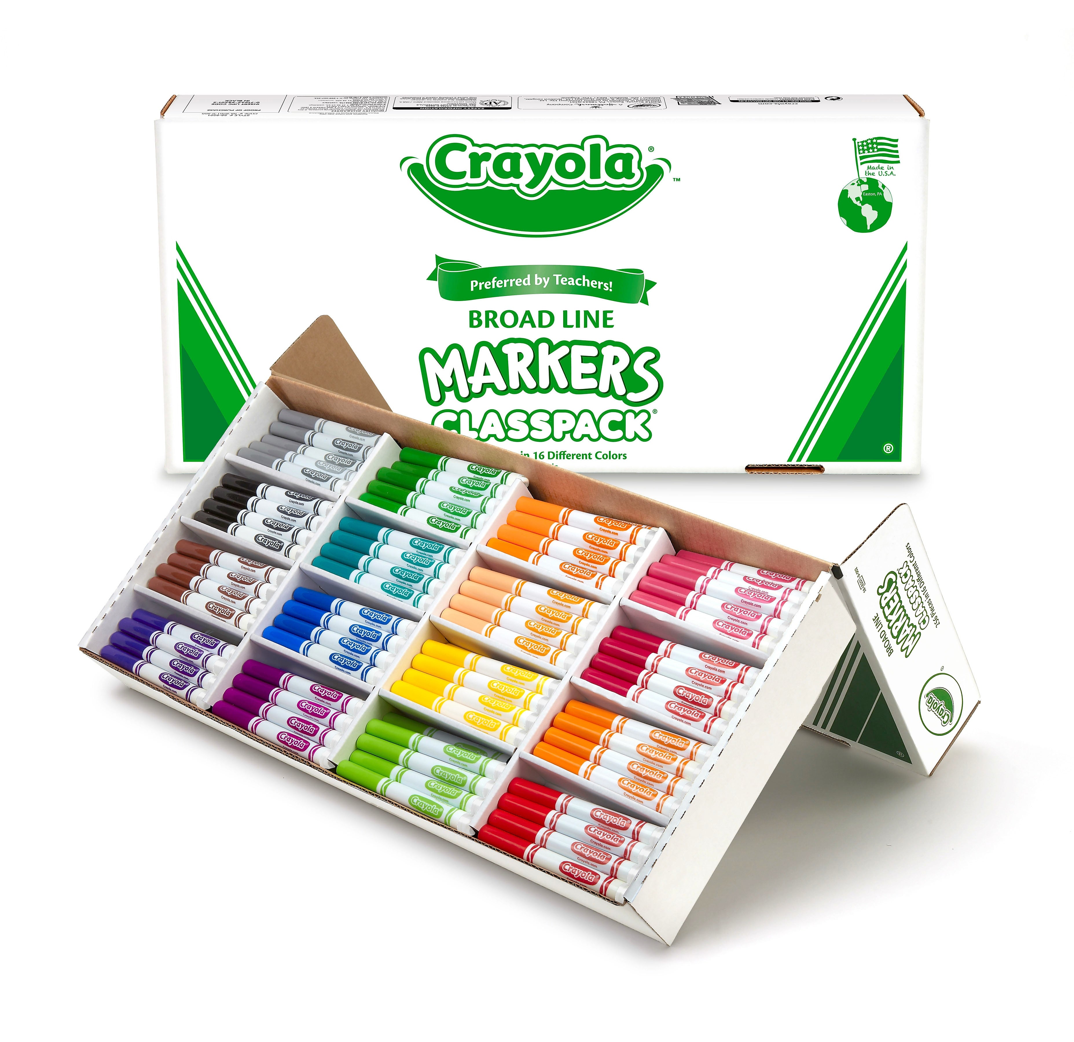 Crayola Kid's Markers, Broad Line, Assorted Colors, 256/Carton