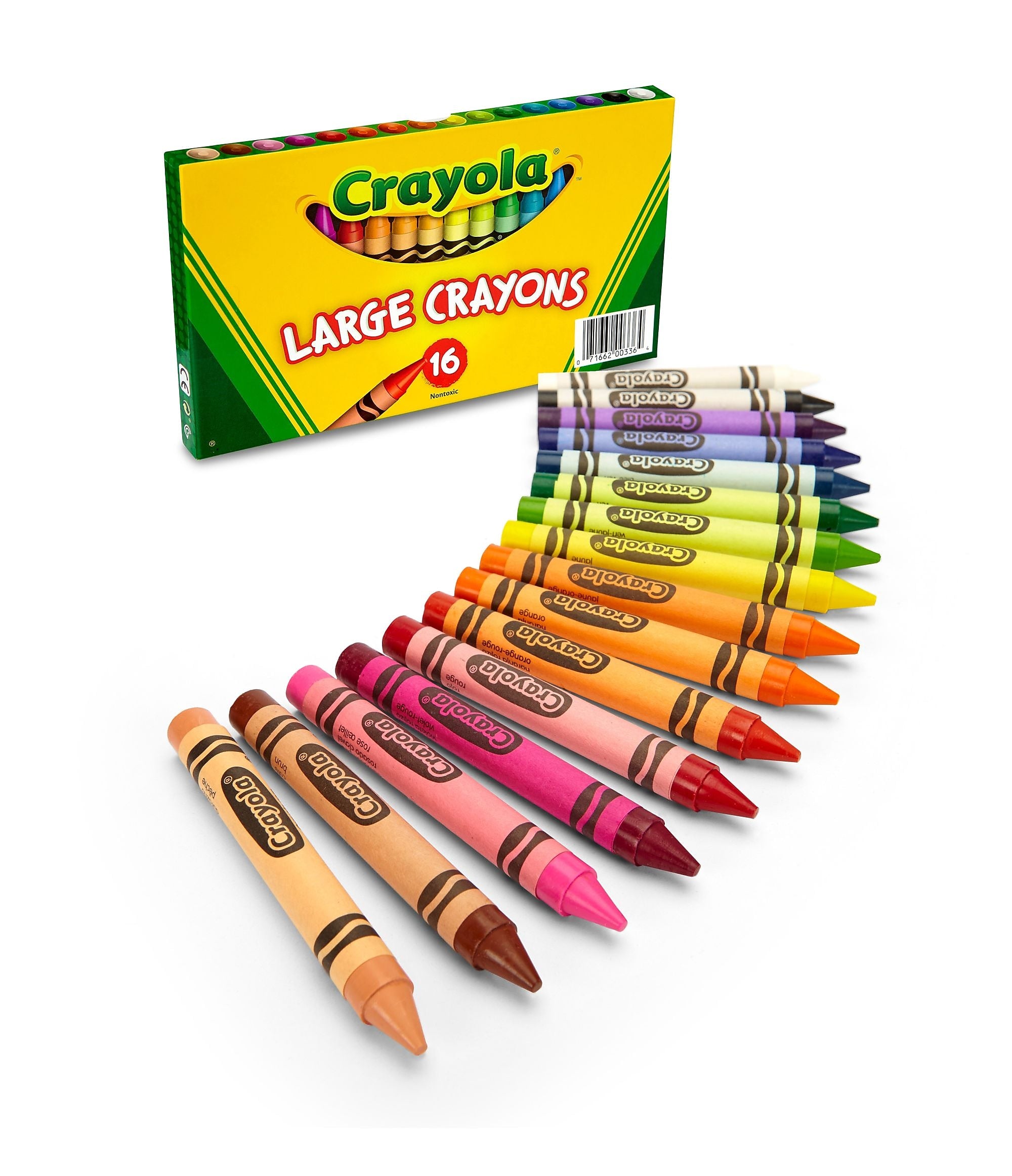Crayola Large Crayons, Assorted Colors,16 Per Box