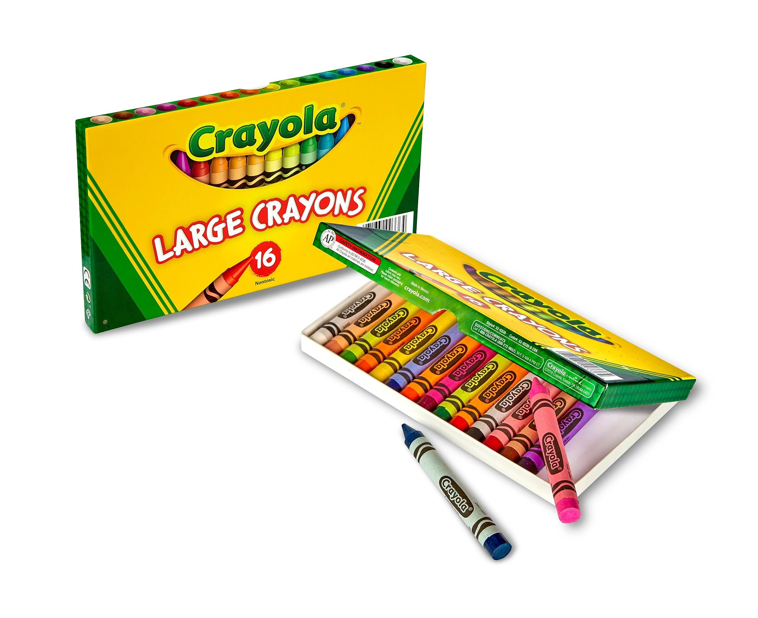 Crayola Large Crayons, Assorted Colors,16 Per Box
