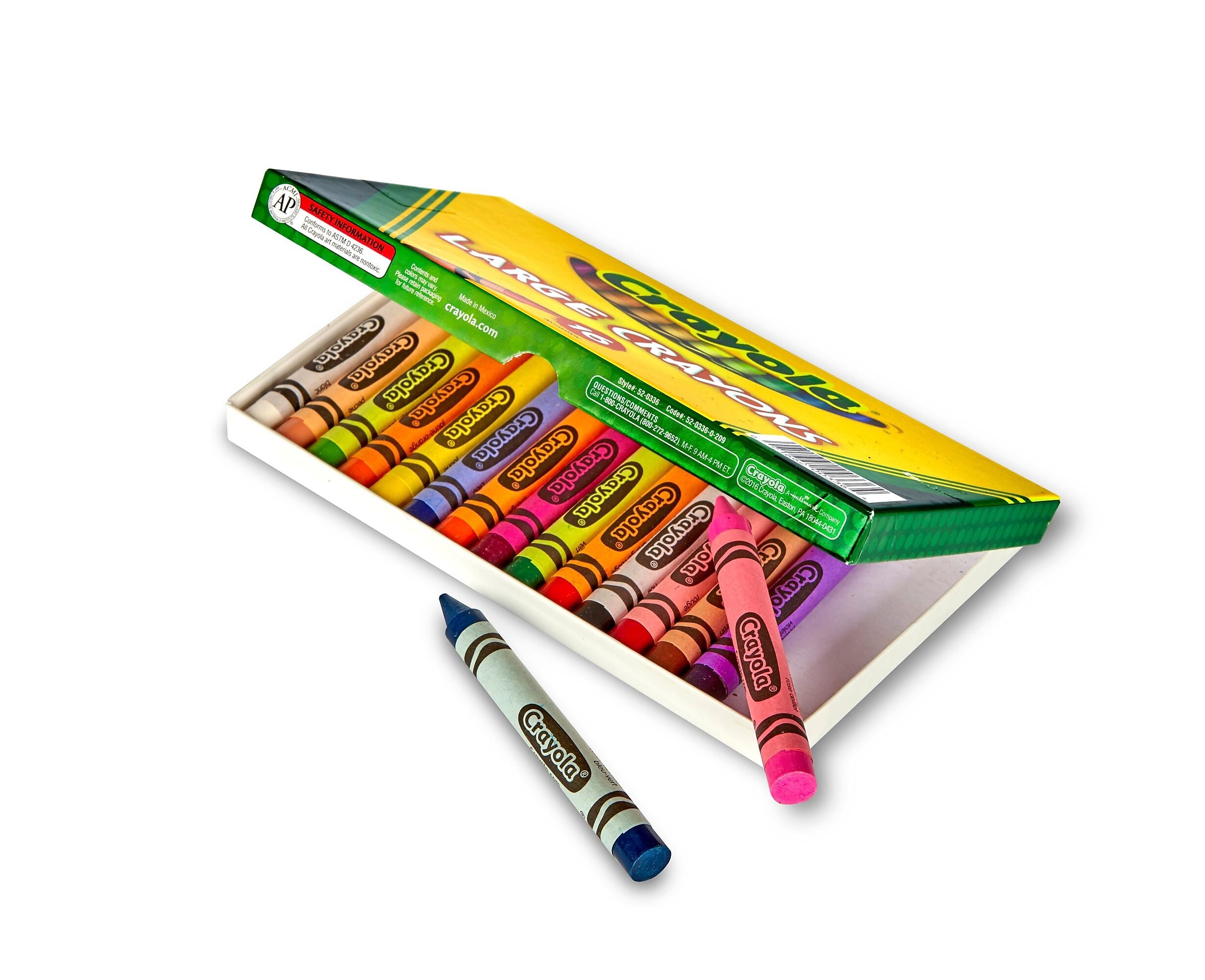 Crayola Large Crayons, Assorted Colors,16 Per Box