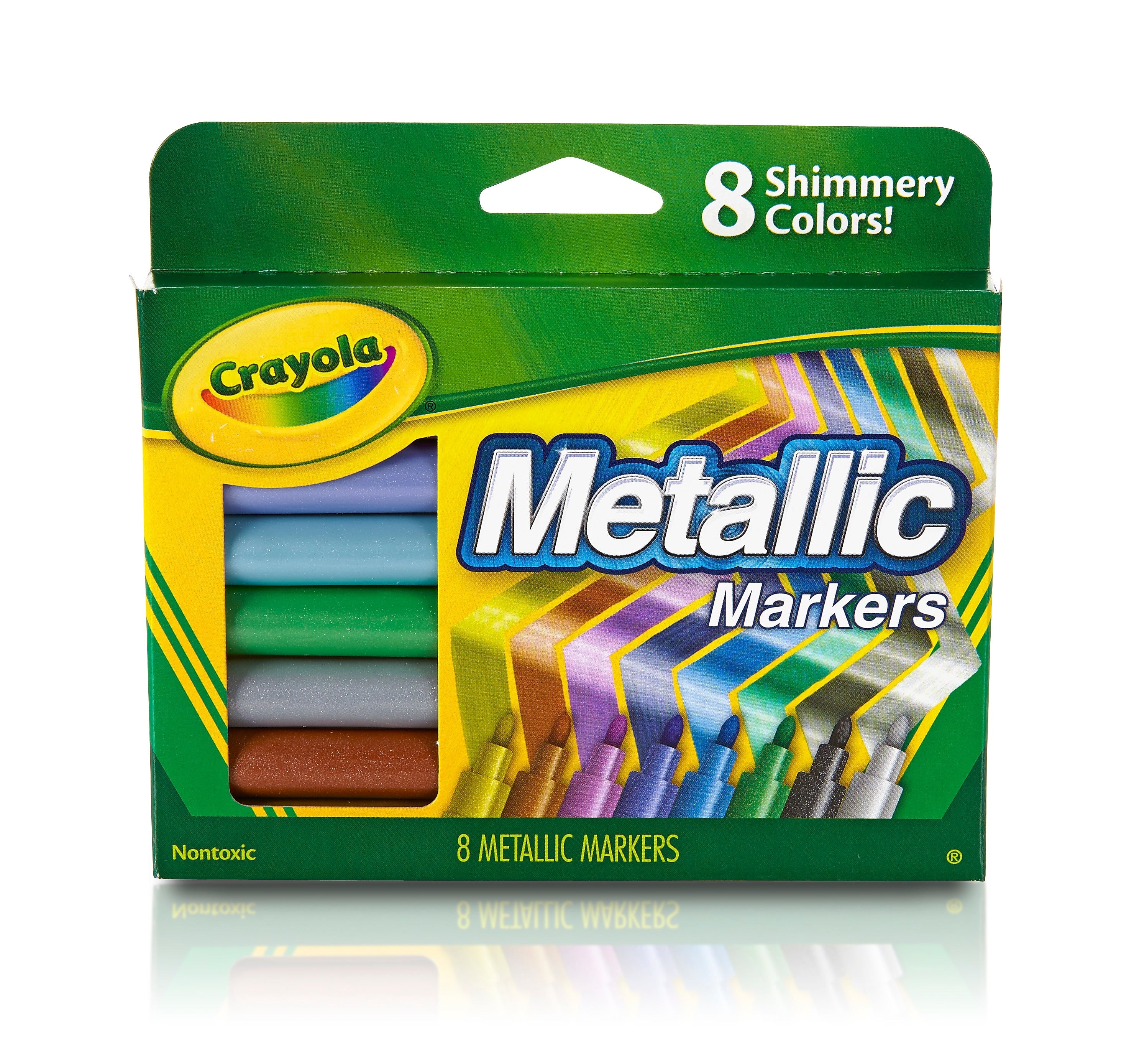 Crayola Metallic Markers, Conical Tip, Assorted, 8/Pack