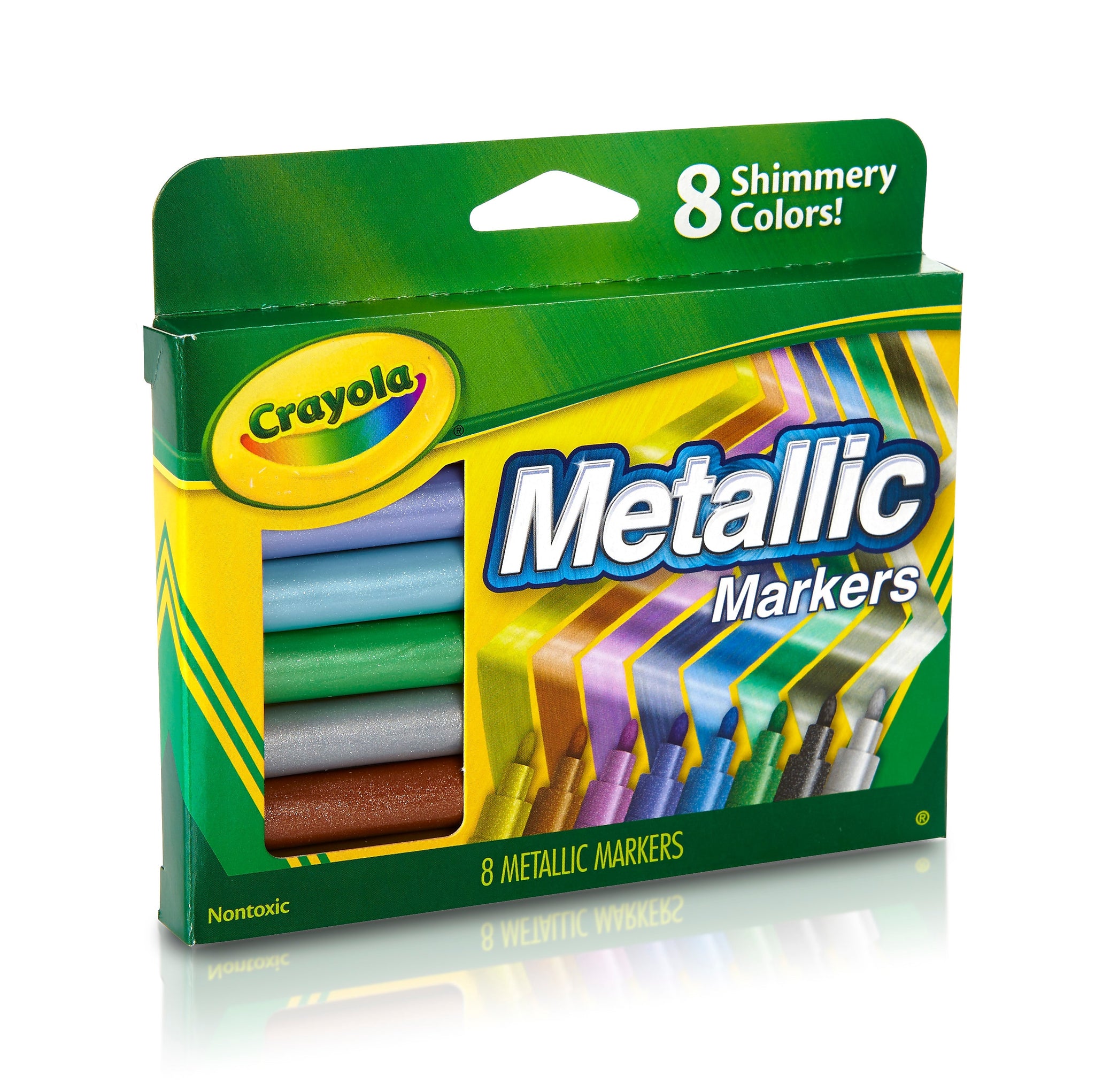 Crayola Metallic Markers, Conical Tip, Assorted, 8/Pack