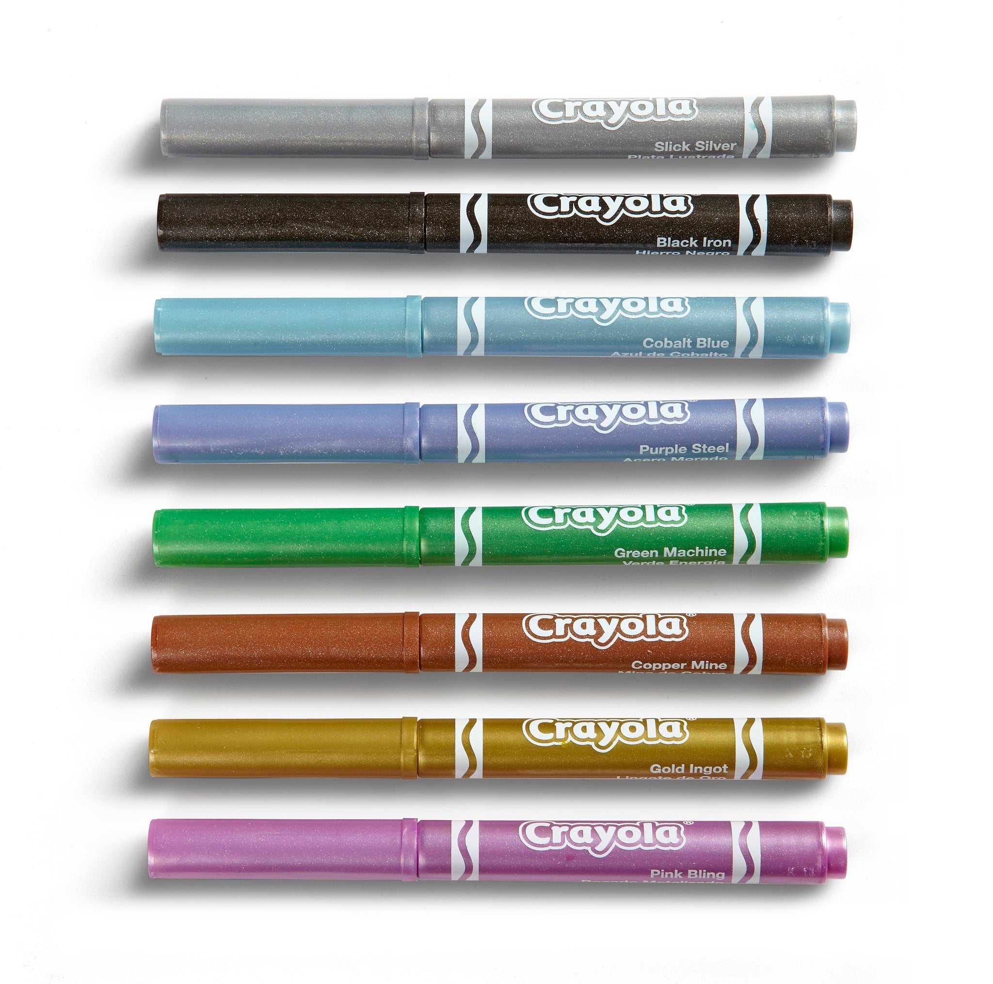 Crayola Metallic Markers, Conical Tip, Assorted, 8/Pack