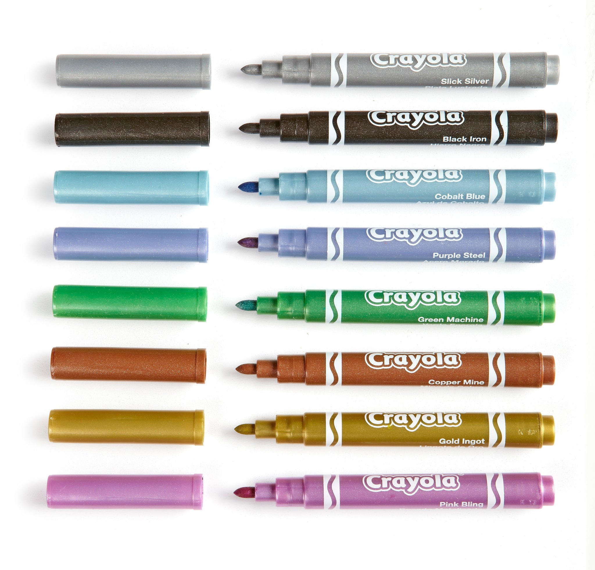 Crayola Metallic Markers, Conical Tip, Assorted, 8/Pack