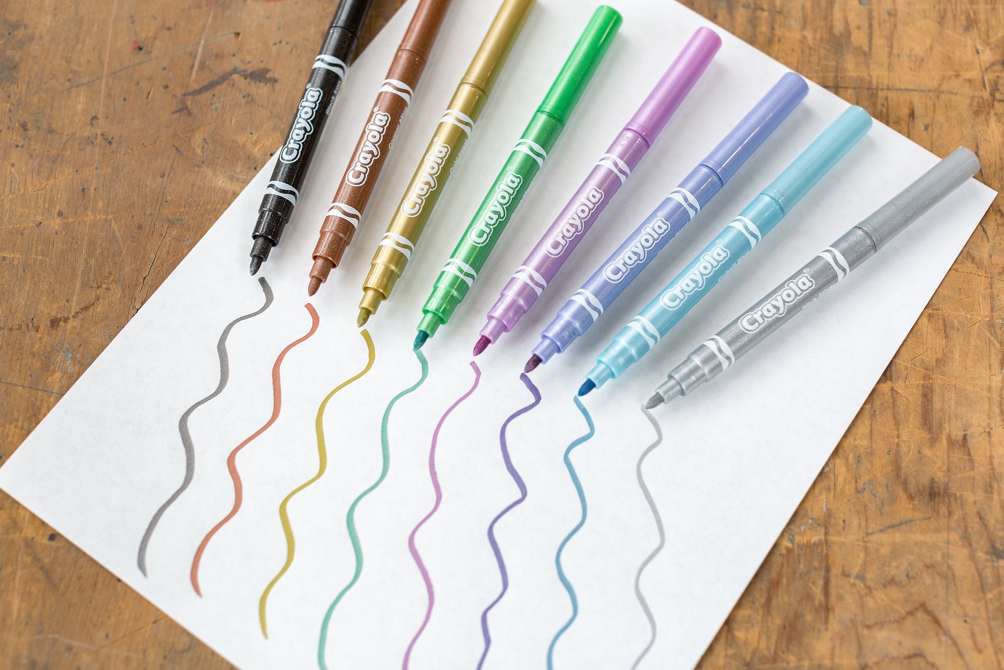 Crayola Metallic Markers, Conical Tip, Assorted, 8/Pack