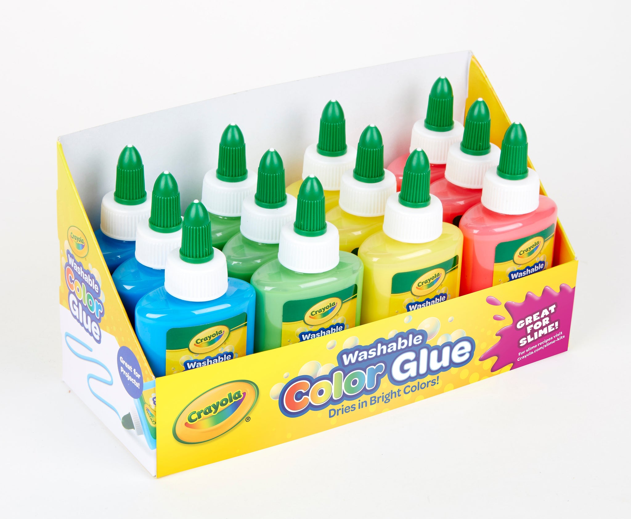 Crayola Non-toxic Washable Removable School Glue, 4 oz., Assorted, 12/Pack